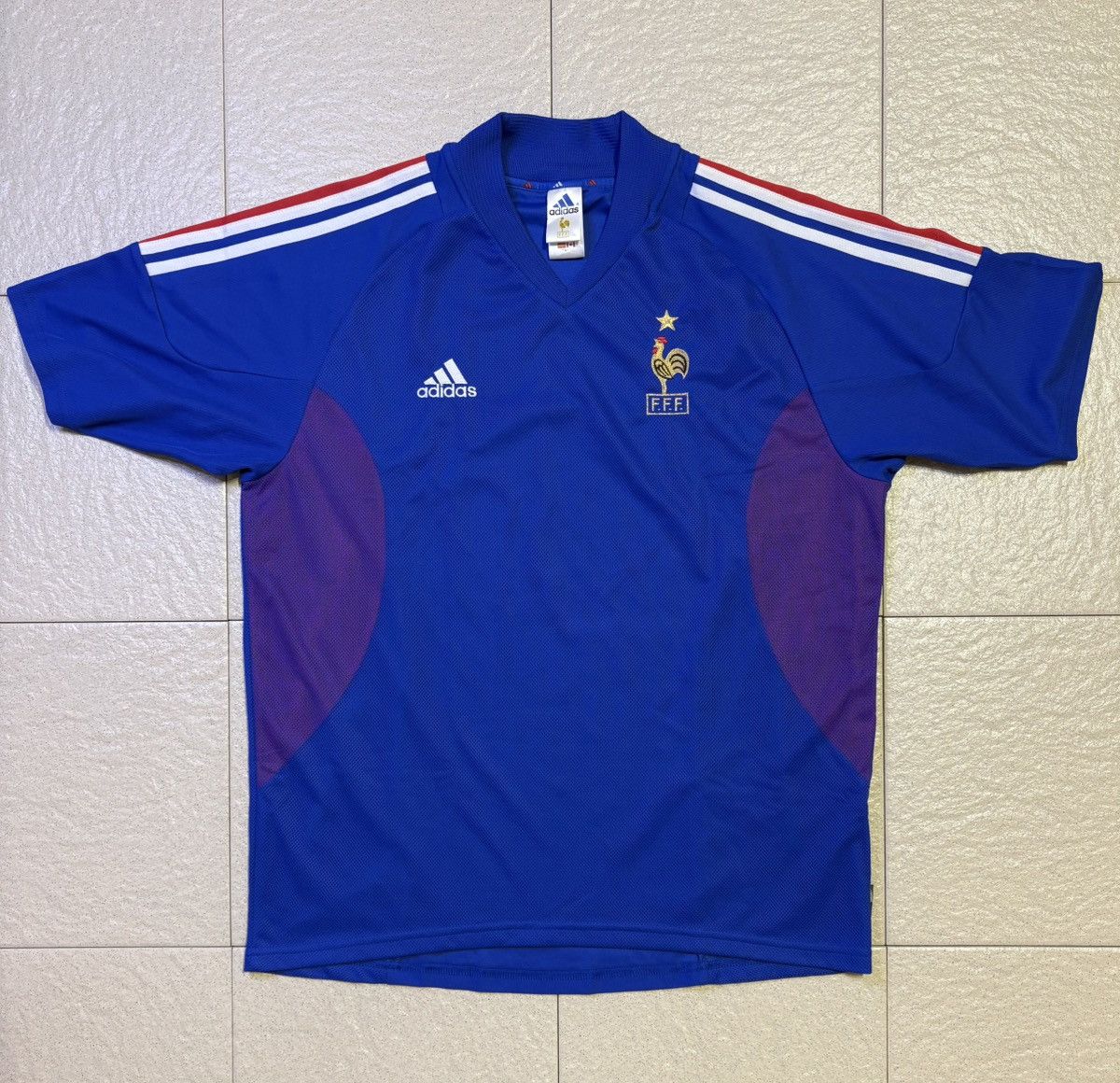 Adidas Vintage 2002-2004 Adidas France Home Football Soccer Jersey Size US L / EU 52-54 / 3 - 1 Thumbnail