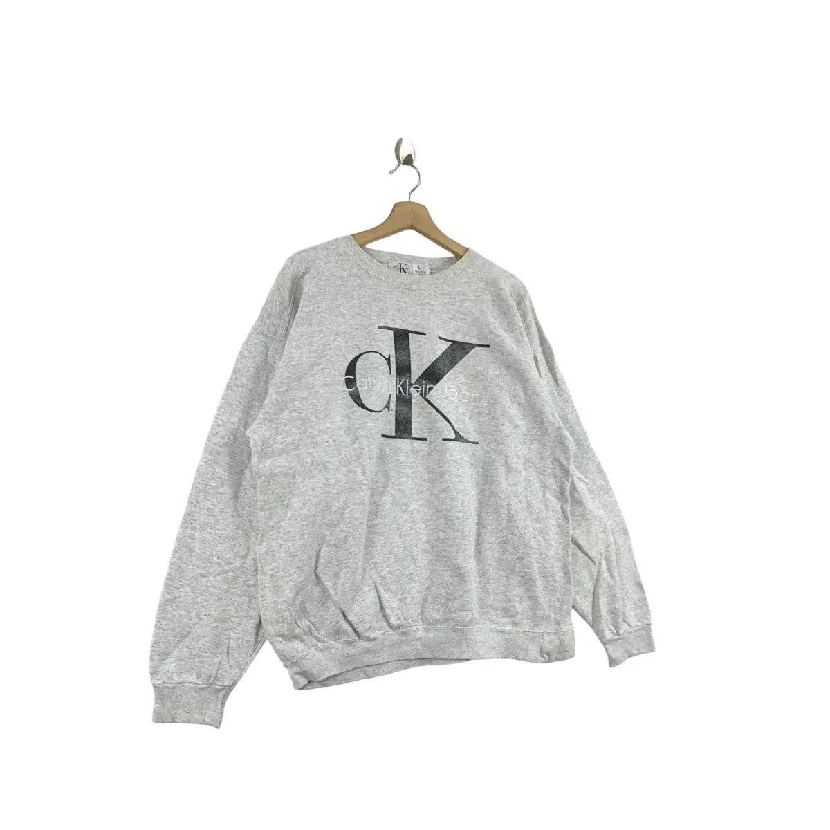 Calvin Klein Vintage 90’ CK CALVIN KLEIN Made In USA Big Logo Sweatshirt Size L / US 10 / IT 46 - 6 Thumbnail