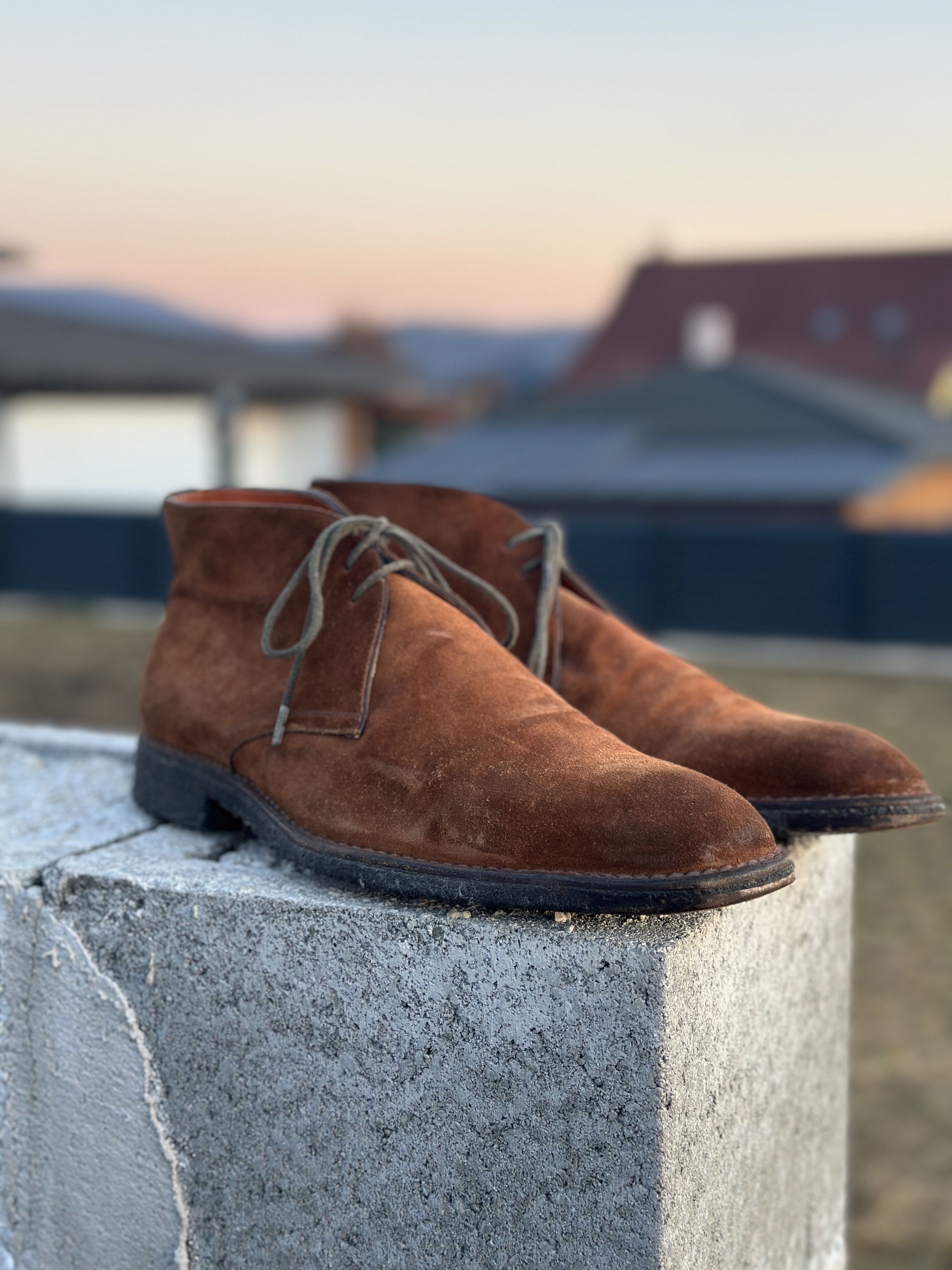 Santoni Santoni Premium Suede Chukka Boots cognac Brown Size 11.5 us Size US 11.5 / EU 44-45 - 3 Thumbnail