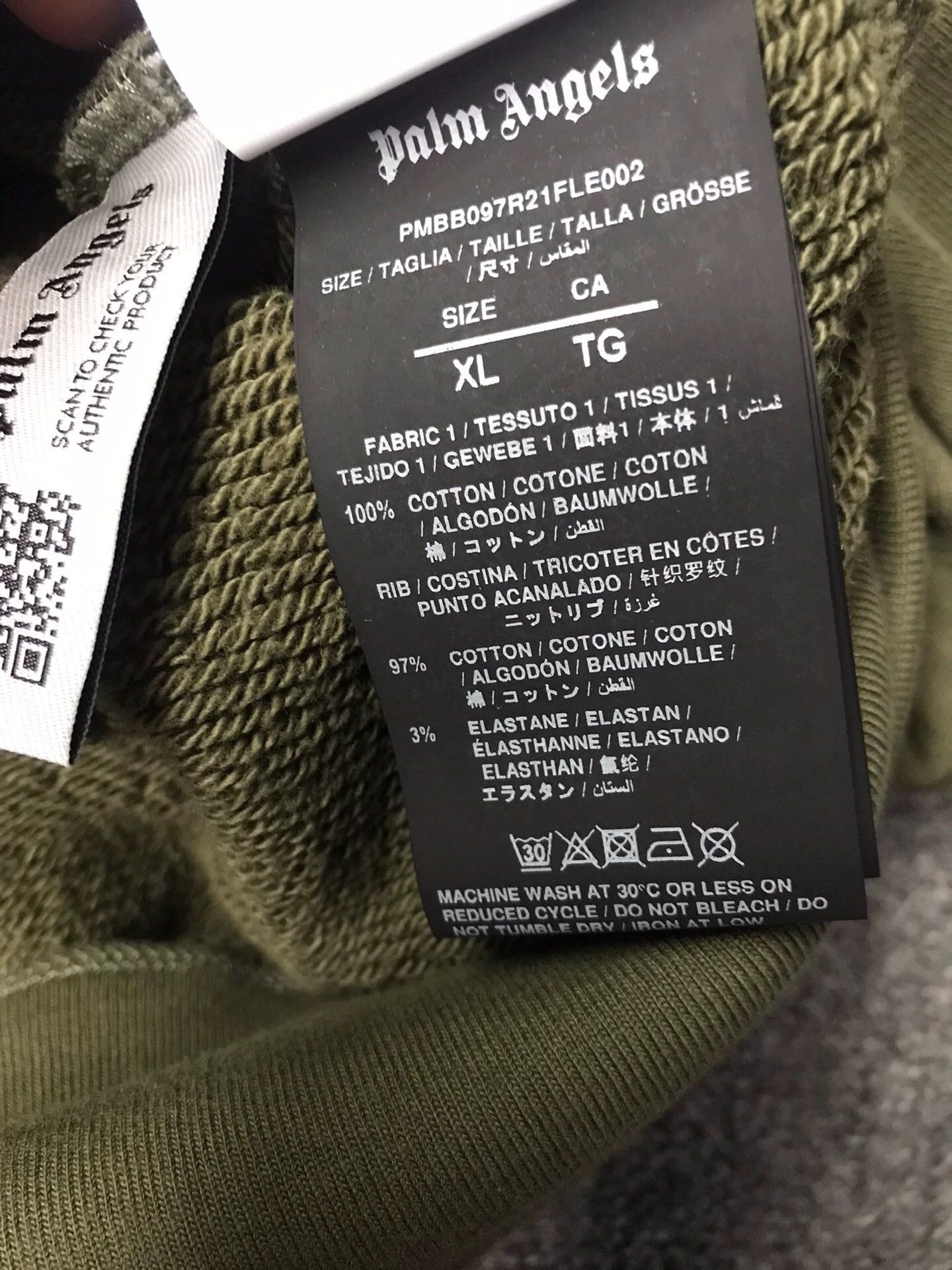 Palm Angels PA Brown Green Colorblocked Cotton Heavy Hoodie XL Size US XL / EU 56 / 4 - 6 Thumbnail