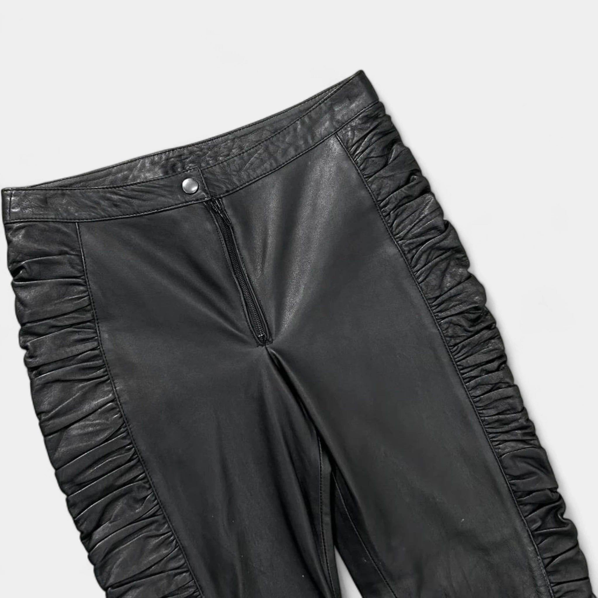 Dolce & Gabbana Dolce & Gabbana Wrinkled Black Leather Pants Size 28" / US 6 / IT 42 - 2 Thumbnail