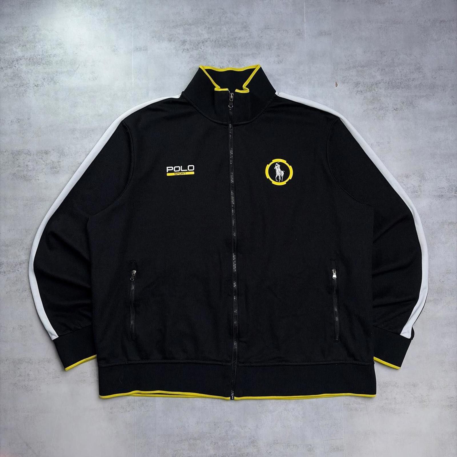 Polo Ralph Lauren Y2K Black Polo Ralph Lauren Polo Sport Striped Track Jacket Size US L / EU 52-54 / 3 - 1 Thumbnail