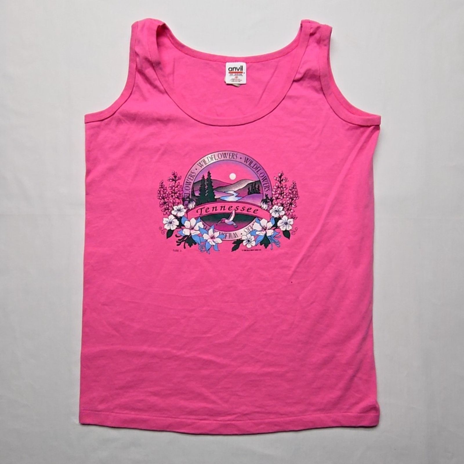 Anvil Vintage Tennessee Wildflowers Tank Pink M Floral Graphic Size M / US 6-8 / IT 42-44 - 1 Thumbnail