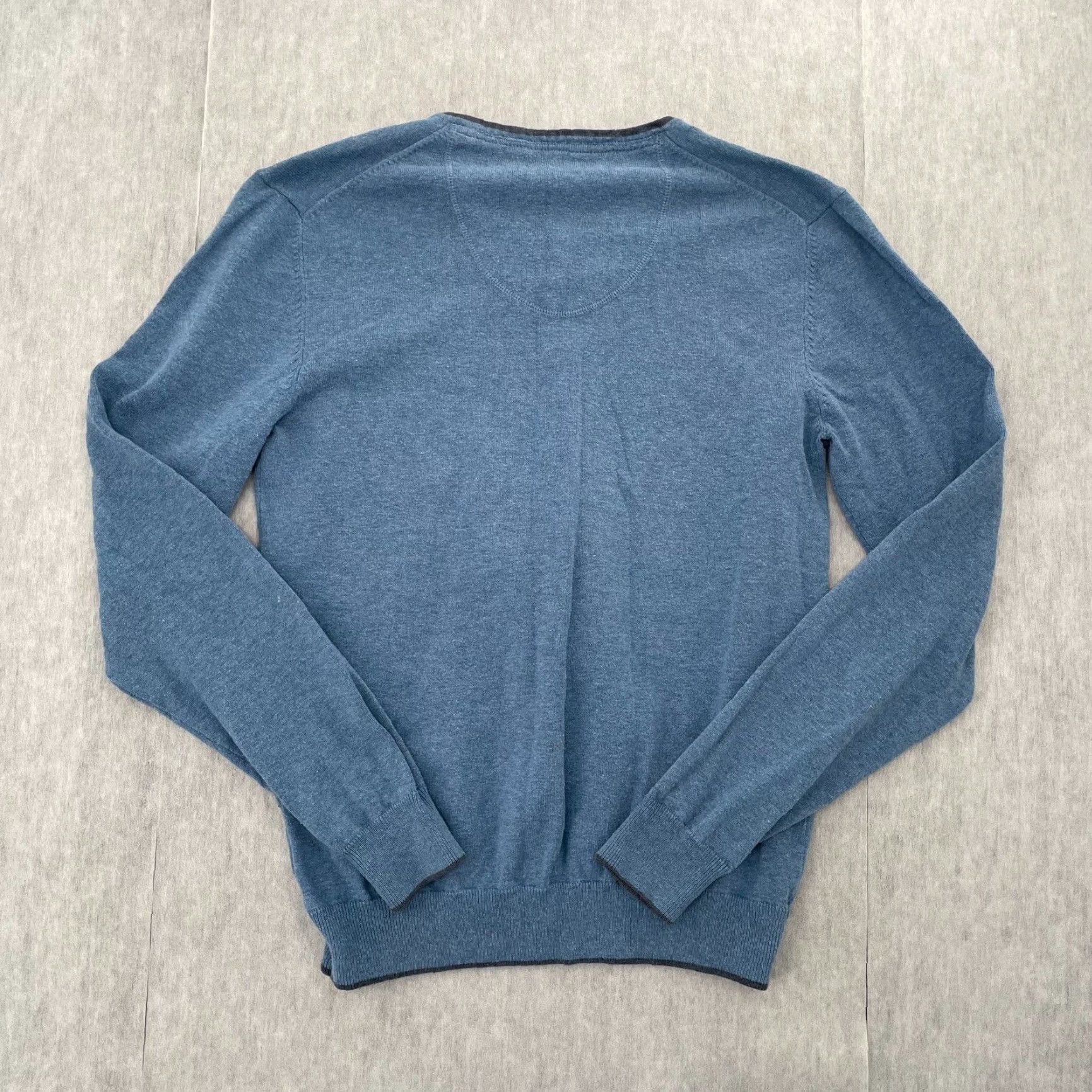 Vintage VINTAGE Luigi Borrelli Sweater Pullover Knit Adult Small Blue City V-Neck Mens Size US S / EU 44-46 / 1 - 2 Thumbnail