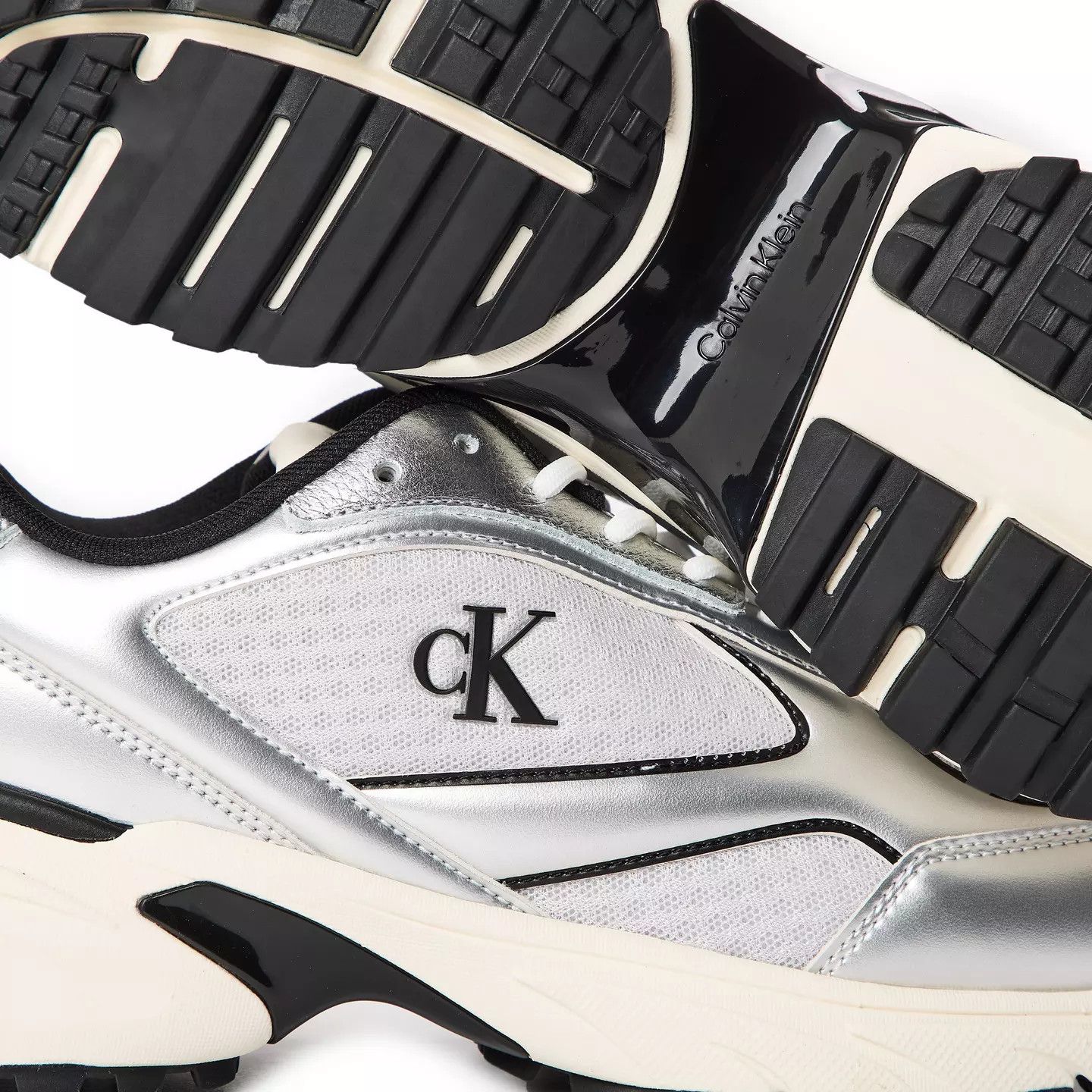Calvin Klein o1g2r1mq0426 Hike Runners Sneakers in White/Silver Size US 8 / EU 41 - 3 Thumbnail
