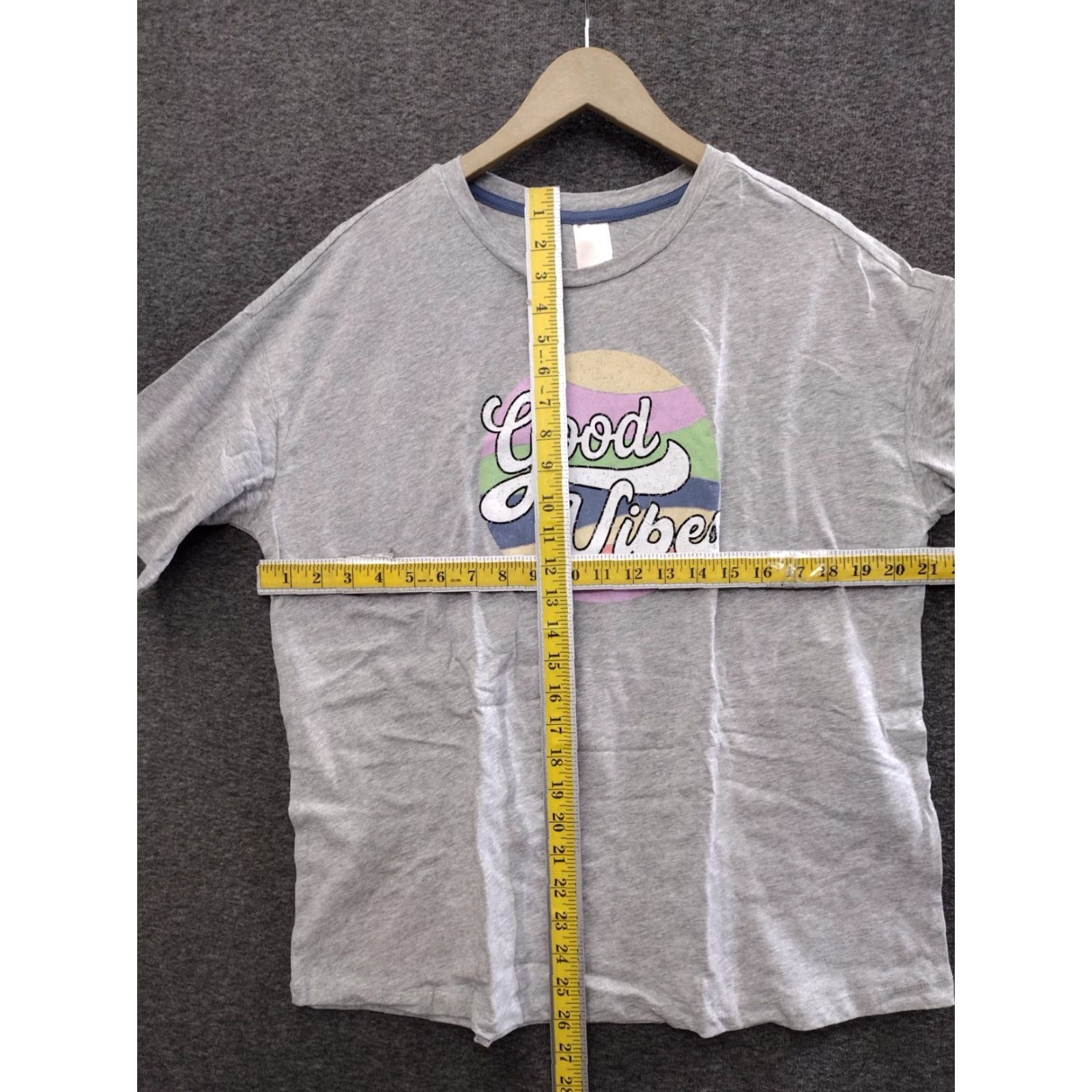 Vintage Secret Treasures Women's T-Shirt S Gray Good Vibes Cotton Blend Size S / US 4 / IT 40 - 4 Thumbnail
