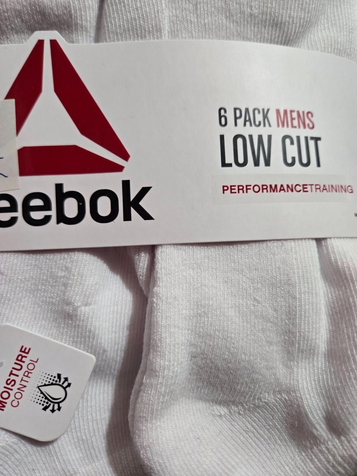 Reebok Men Reebok Low Cut Socks White Moisture Control Stretch Size ONE SIZE - 2 Thumbnail