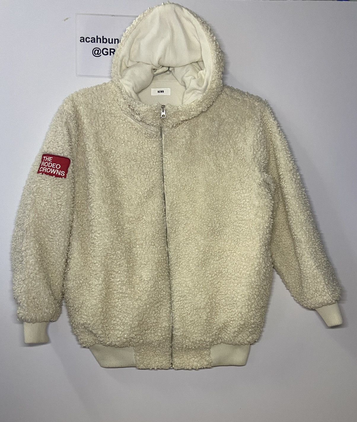 image of Rcwb The Rodeo Crowns Zipper Hoodie in Cream, Men's (Size XL)