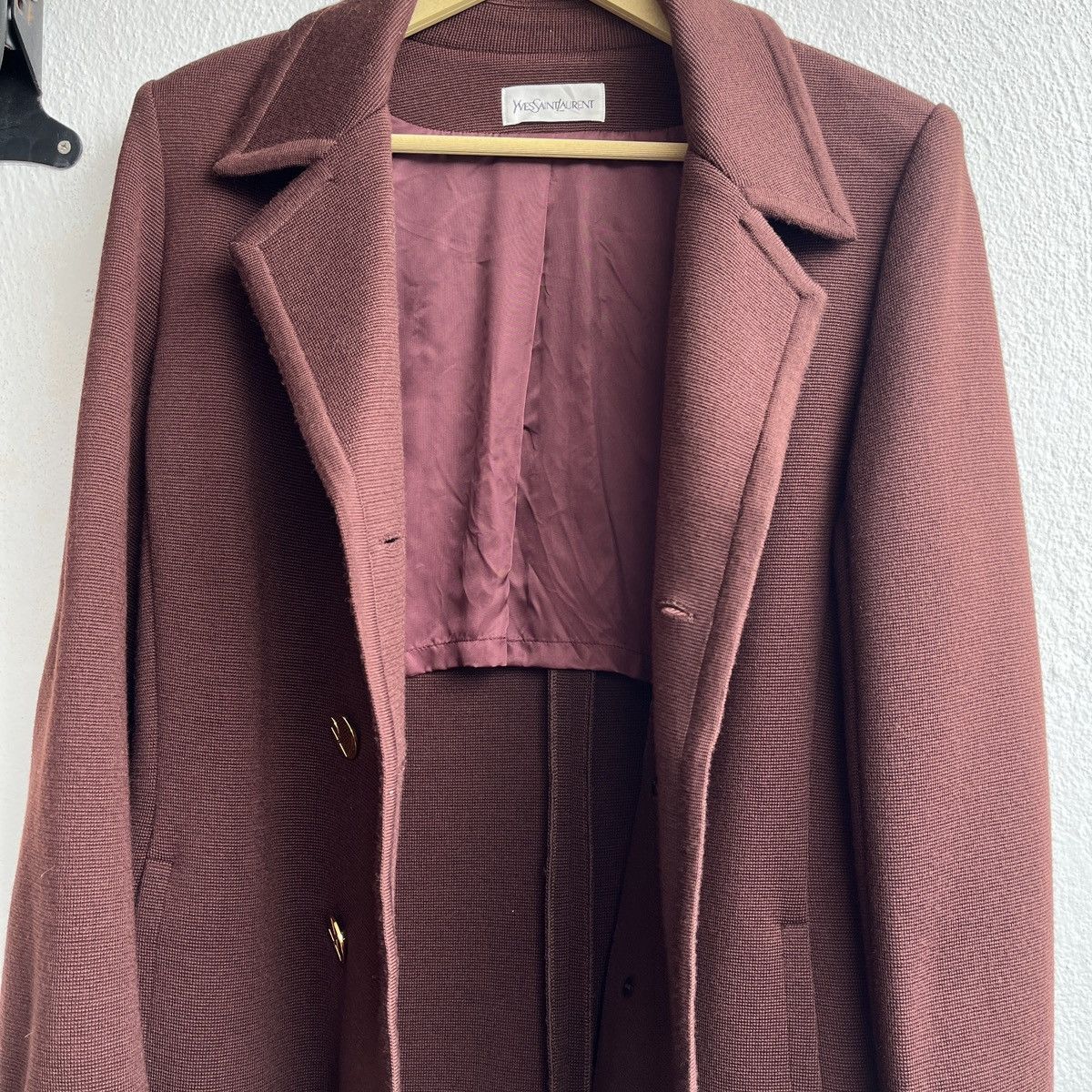 Yves Saint Laurent RARE VINTAGE YVES SAINT LAURENT WOOL DOUBLE BREASTED COAT Size US M / EU 48-50 / 2 - 16 Thumbnail
