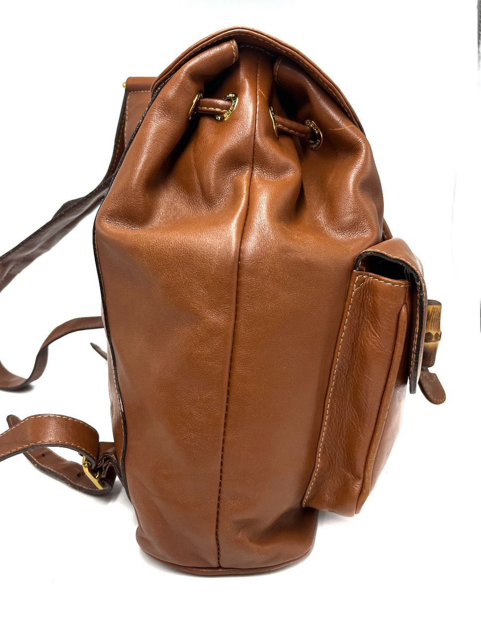 Gucci Authentic Gucci Bamboo Leather Backpack Size ONE SIZE - 7 Thumbnail