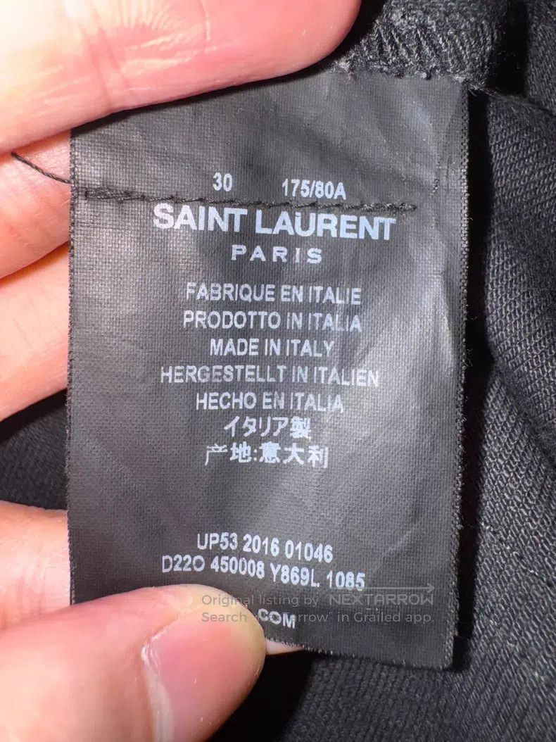 Saint Laurent Paris Saint Laurent Paris Coated Wax Cracked Destroyed Denim Pan Size US 30 / EU 46 - 8 Thumbnail