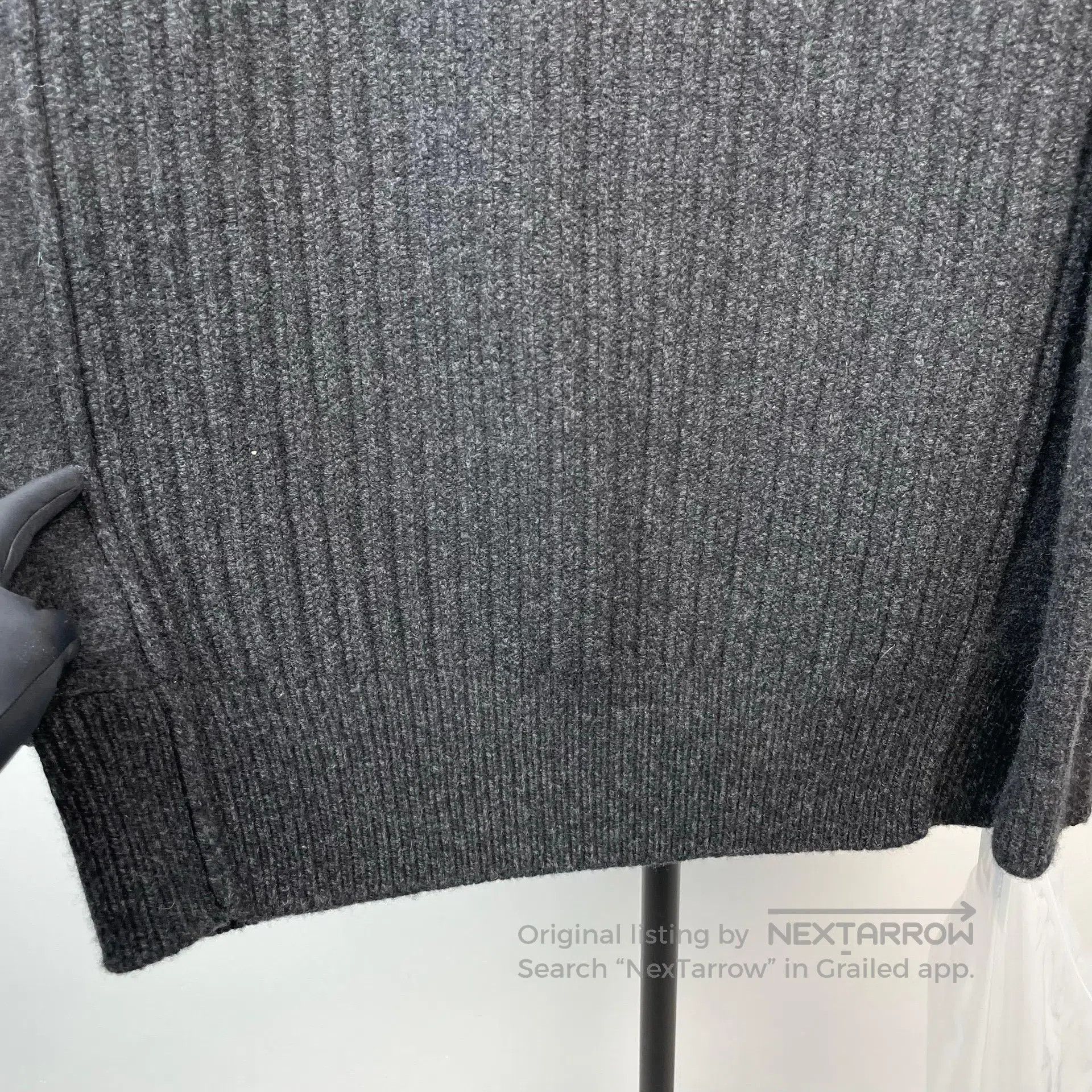 Hermes Hermes Dark Grey High Neck Long Sleeve Knit Sweater| Size XXS / US 00 / IT 34 - 4 Thumbnail