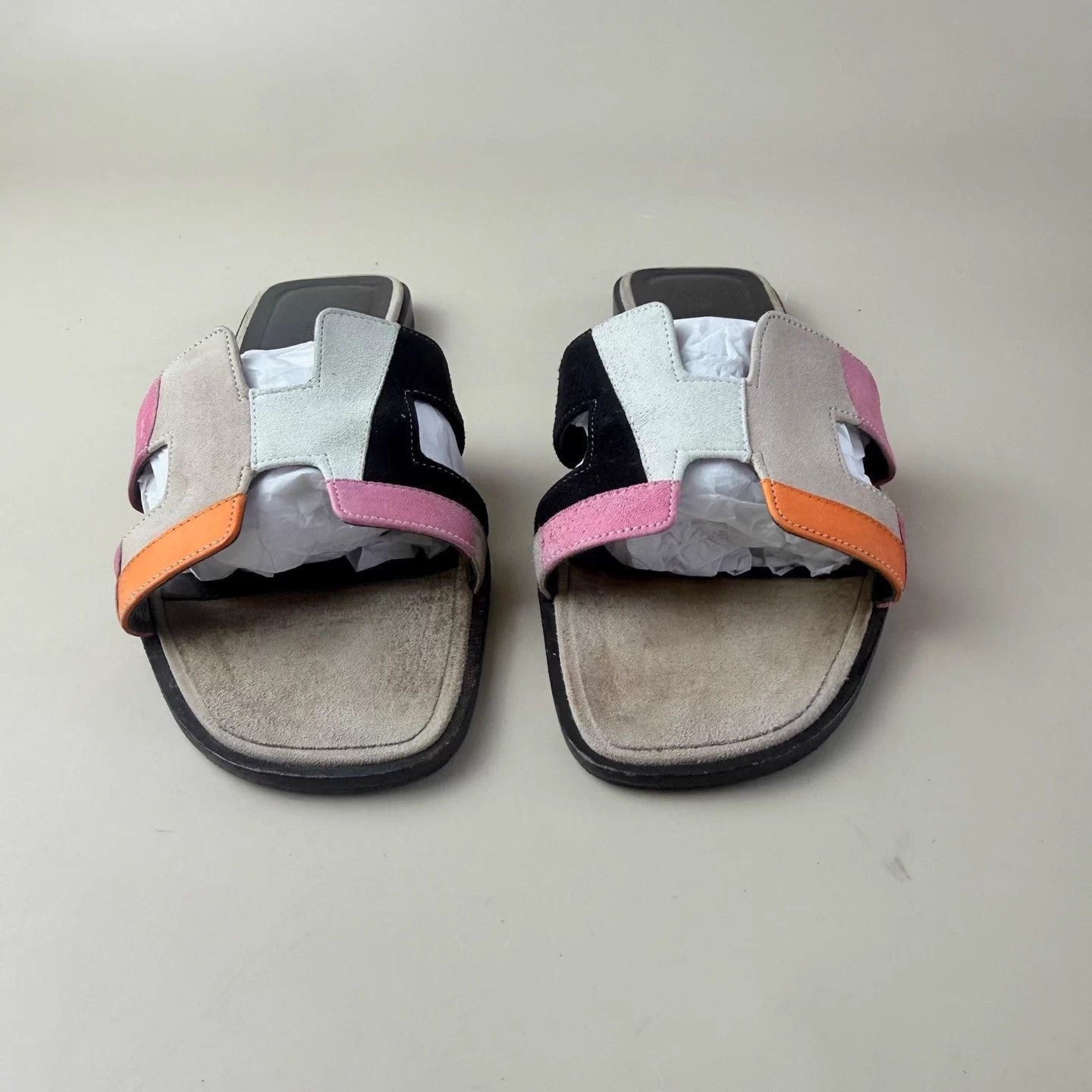 Hermes Hermes geometric colorblock suede H slippers EUR 36.5 Size US 5.5 / IT 35.5 - 2 Thumbnail