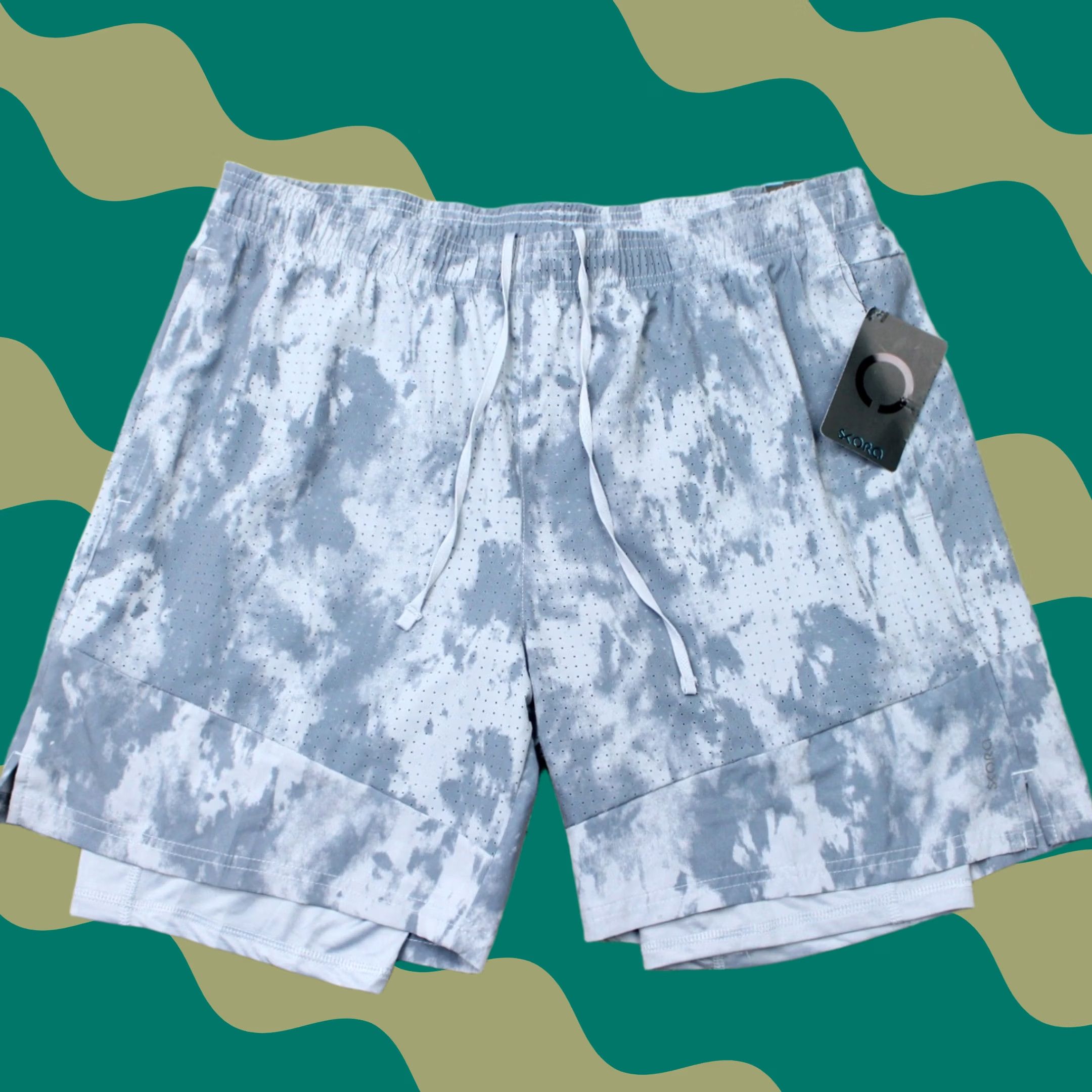 Vintage Skora Shorts Mens XL Gray Athletic Run Quick Dry Lined Drawstring Size US 36 / EU 52 - 1 Thumbnail