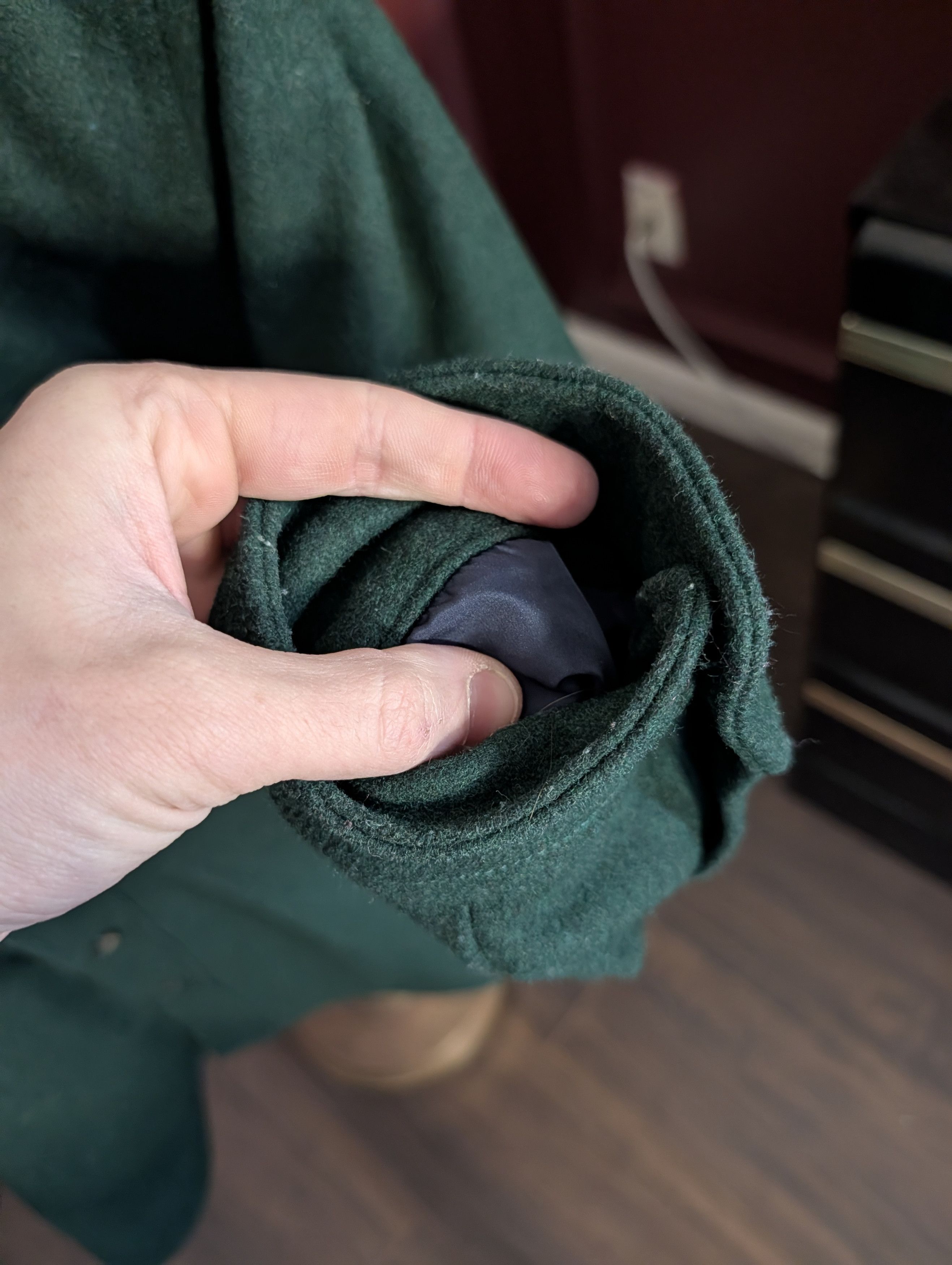 Brandy Melville Green wool quilted lining boyfriend fit short jacket Size ONE SIZE - 10 Thumbnail