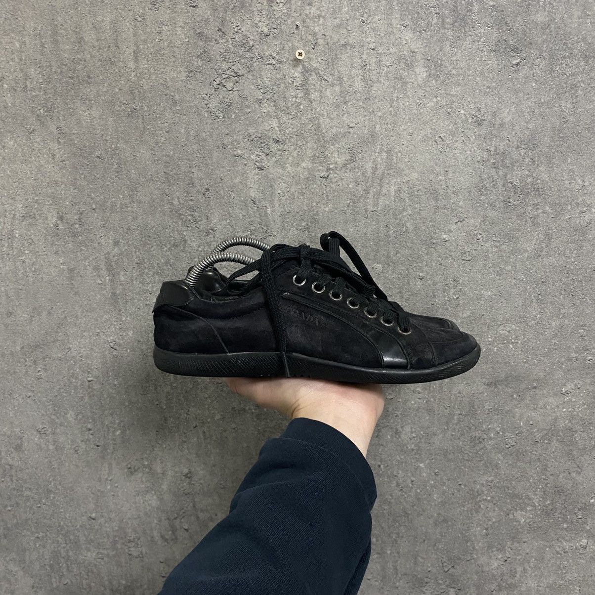 Prada Vintage Prada Shoes Trainers Slip On Sneakers Black Y2K Size US 5 / EU 37 - 1 Thumbnail