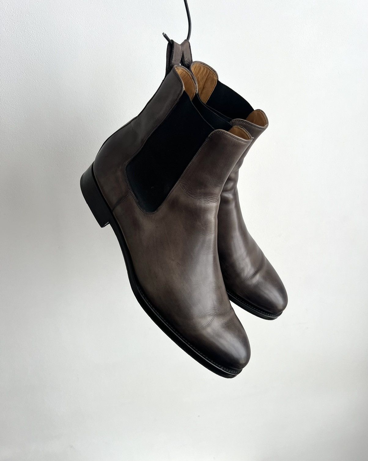 Berluti Luxury Magnanni Lonny Leather Chelsea Boots Grey Size US 11 / EU 44 - 2 Thumbnail