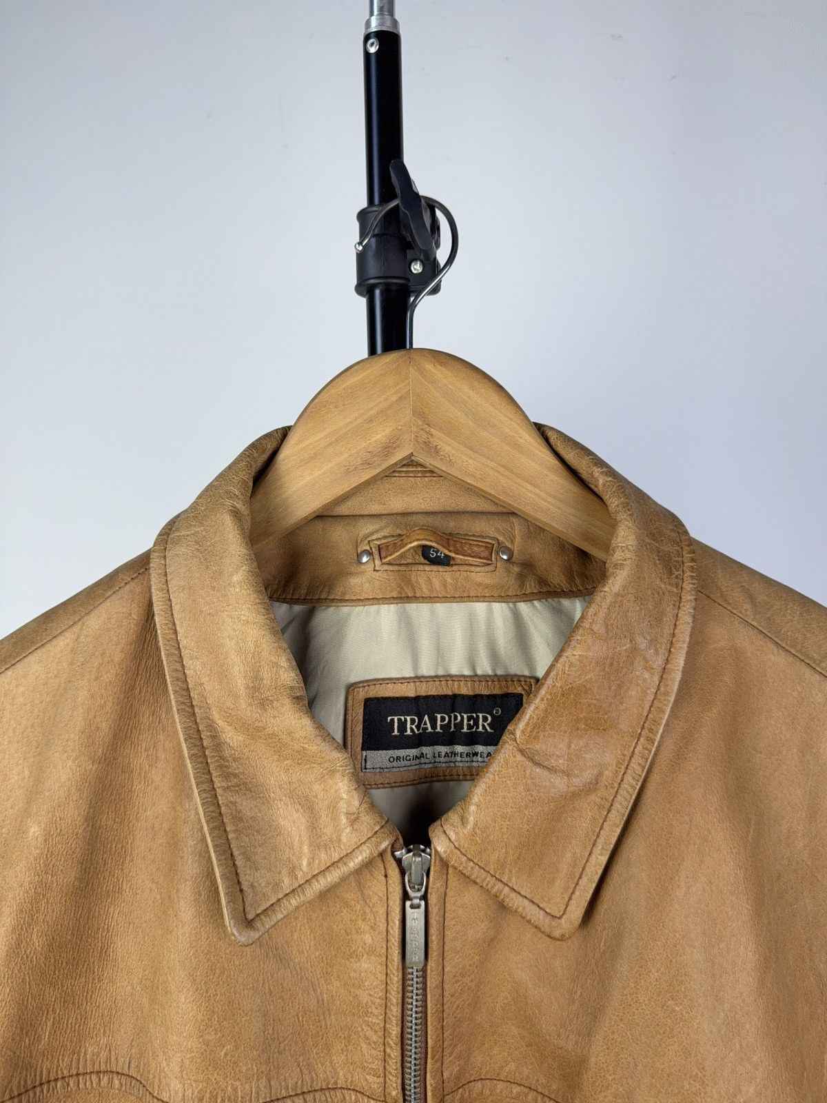 Leather Vintage 90s Trapper Retro Biker Moto Leather Jacket Size US L / EU 52-54 / 3 - 5 Thumbnail