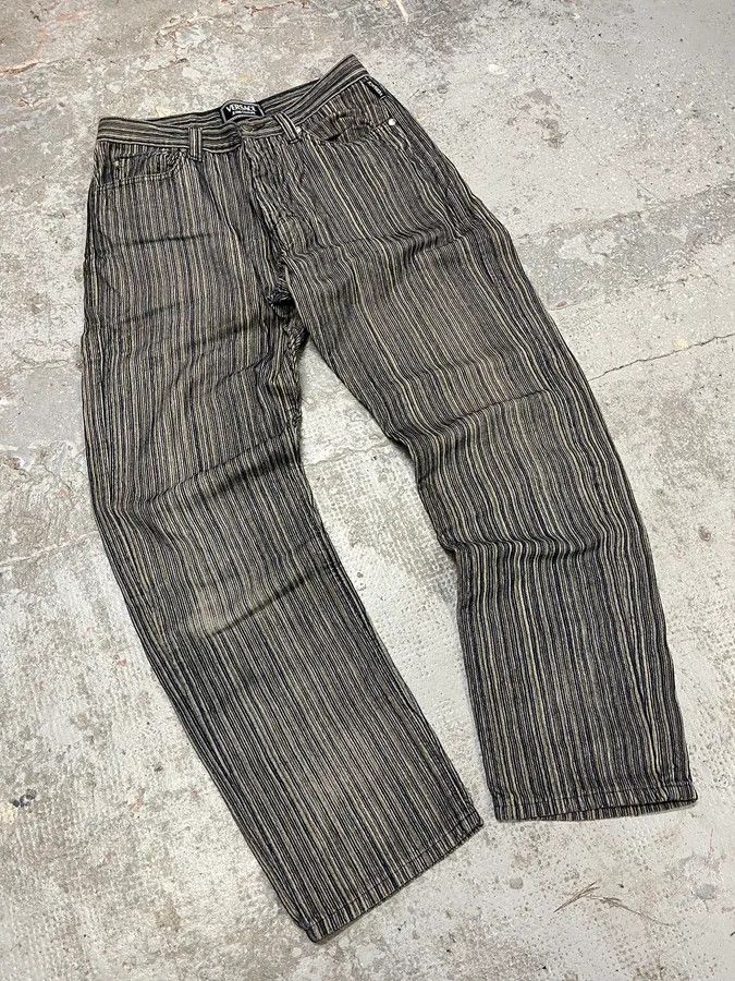 Vintage 2000s Versace Stripes Grey Pants Size US 30 / EU 46 - 5 Thumbnail