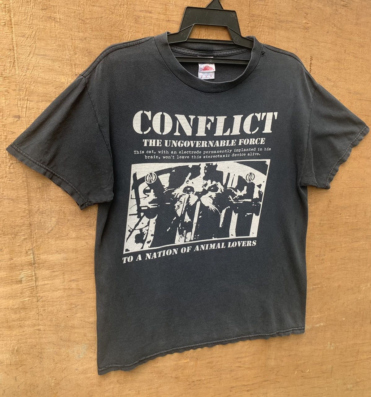 Band Tees Distressed CONFLICT Anarcho-Punk Band The Ungovernable Force Size US M / EU 48-50 / 2 - 3 Thumbnail