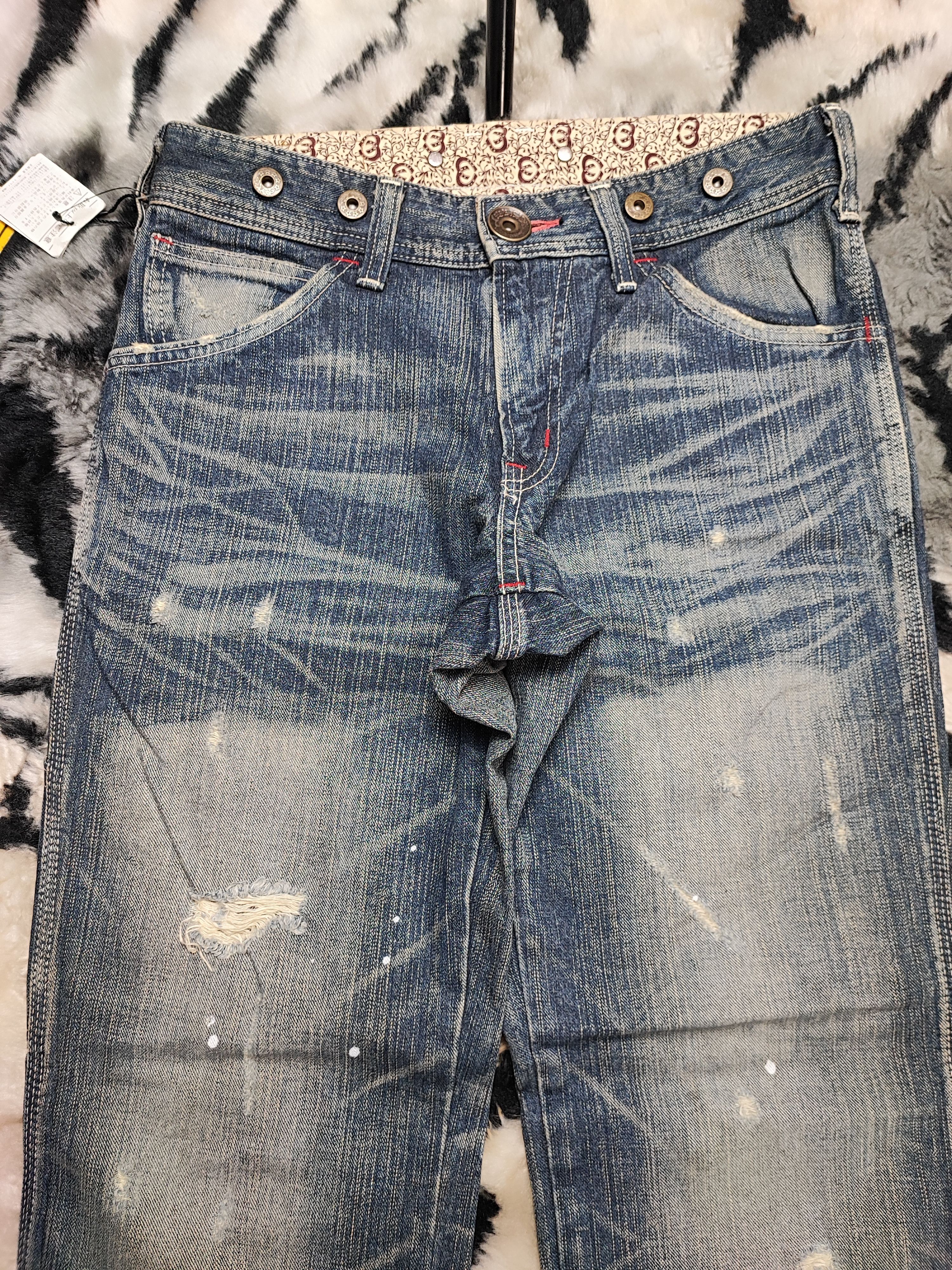 Edwin Deadstock Edwin 503 Blue Trip Work Paint Splatter Size US 29 - 3 Thumbnail