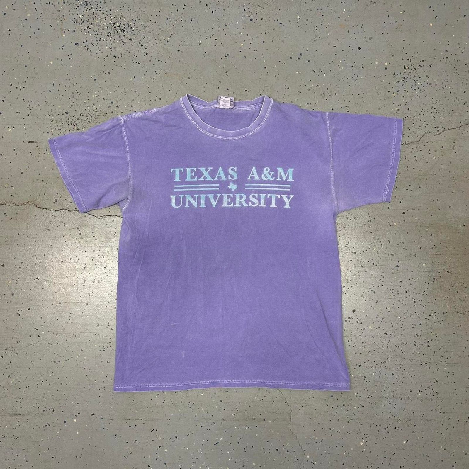 Comfort Colors Y2K Purple and white Texas A&M University t-shirt tee Size L / US 10 / IT 46 - 1 Thumbnail