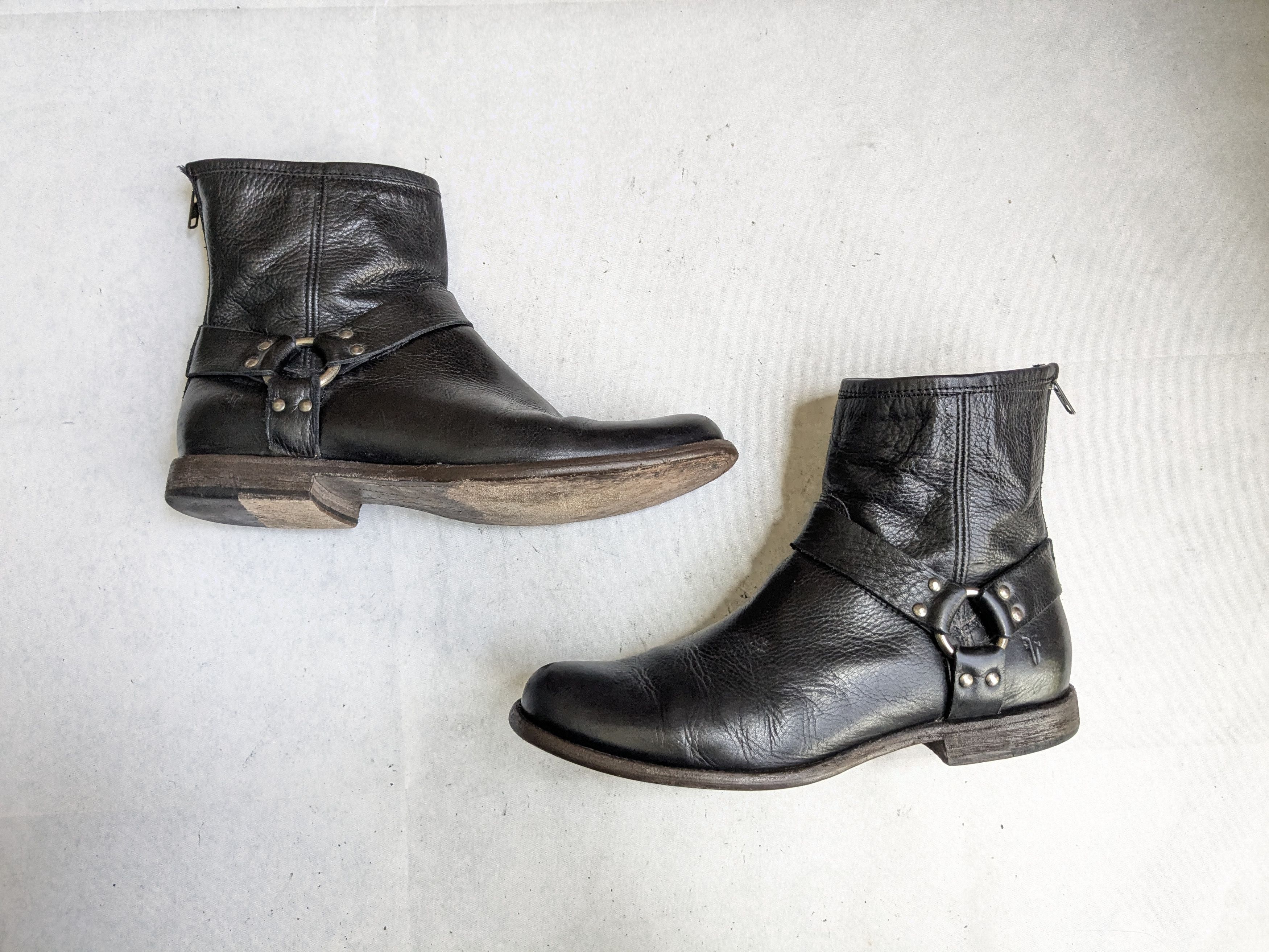 Frye Frye Harness Boots Black 9.5 D Leather Buckle Size US 9.5 / EU 42-43 - 1 Thumbnail