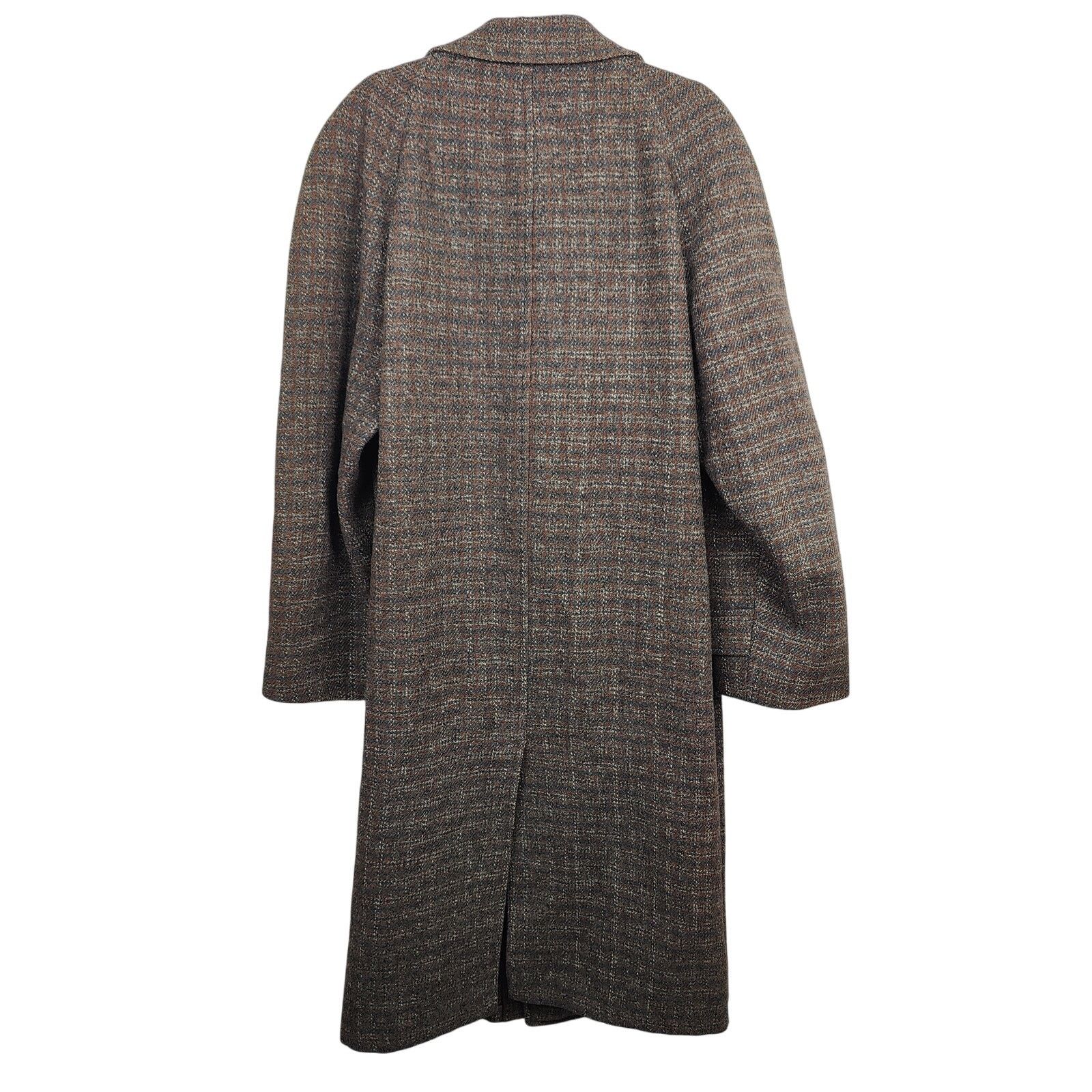 Harris Tweed × Roberto Cavalli Vintage 50s Harris Tweed Overcoat Mens Large Trotters Trench Size US L / EU 52-54 / 3 - 6 Thumbnail