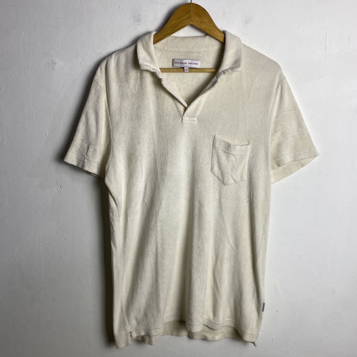 Orlebar Brown Orlebar Brown Mens White Terry Short Sleeve Polo Shirt Size US M / EU 48-50 / 2 - 1 Thumbnail