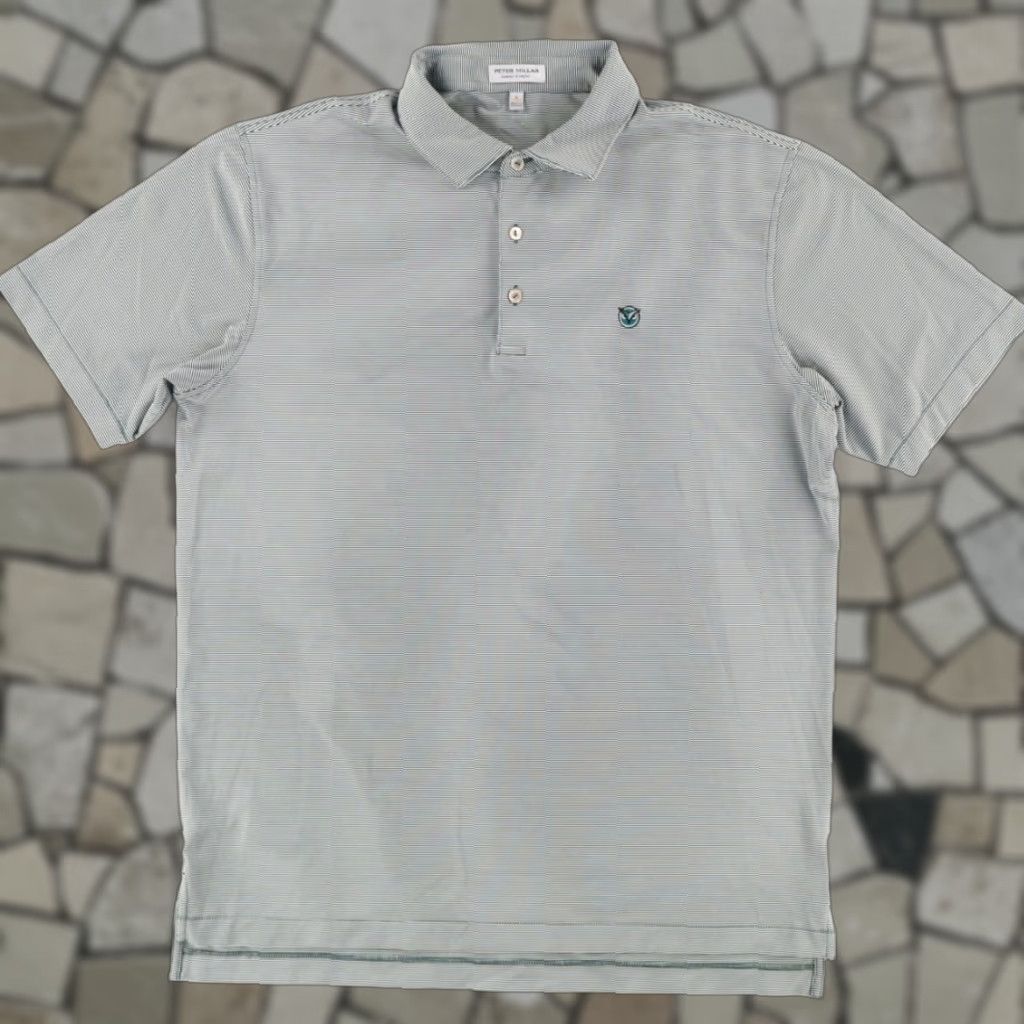 Peter Millar Peter Millar Summer Comfort Striped Polo Shirt Green Men's L Shirt Size US L / EU 52-54 / 3 - 1 Thumbnail