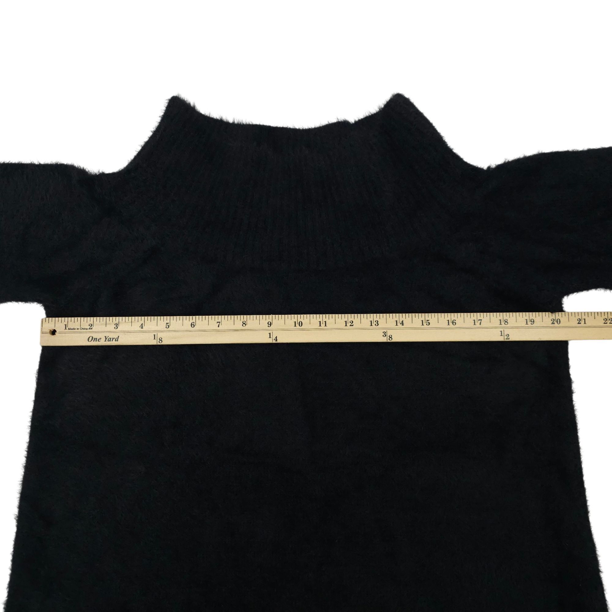Loft Loft Sweater Fuzzy Womens L Pullover Ribbed Wide Mock Neck E Size L / US 10 / IT 46 - 4 Thumbnail