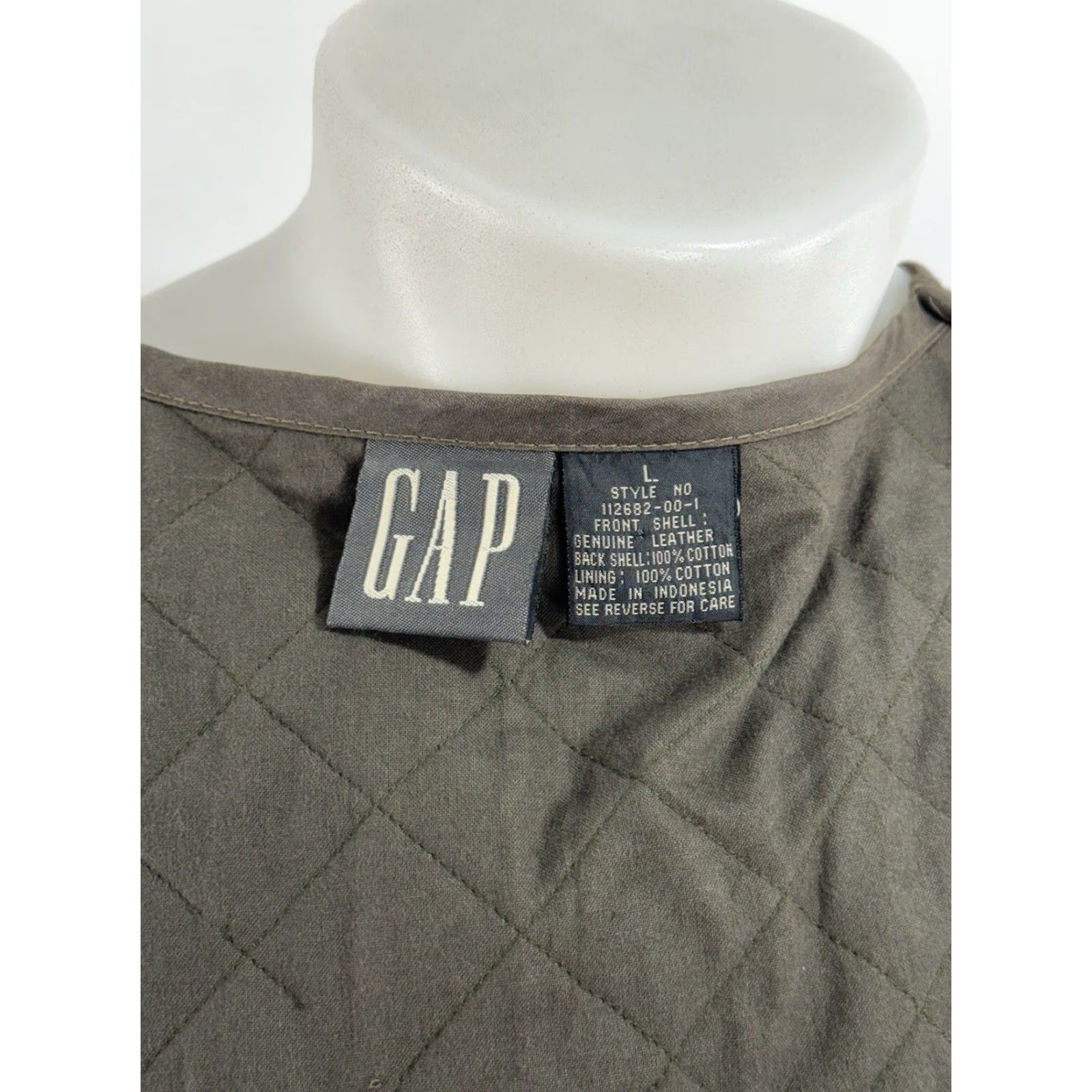 Gap VINTAGE GAP LEATHER Padded Hunting Vest - L - Brown - Men - Hunting - Vest - Gap Size US L / EU 52-54 / 3 - 5 Thumbnail