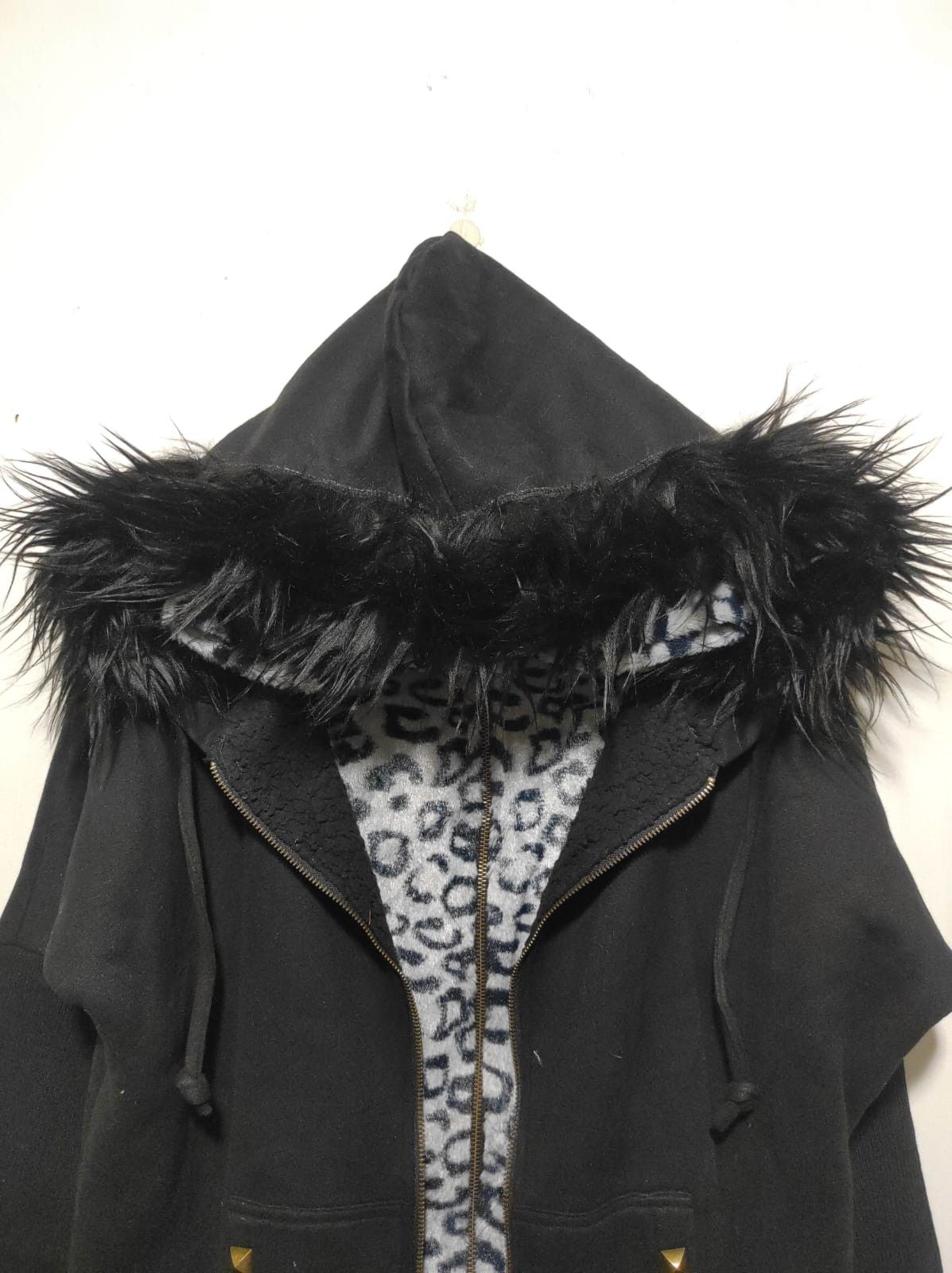 Japanese Brand She's Big Leopard double later zip fur hoodie LGB style vkei Size US M / EU 48-50 / 2 - 3 Thumbnail