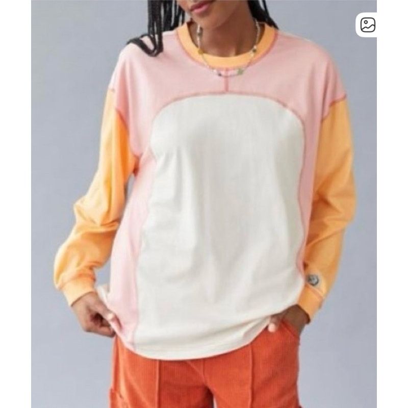 Bdg BDG Colby Seamed Colorblock Relaxed 90's Long Sleeve Tee, L Size L / US 10 / IT 46 - 2 Thumbnail