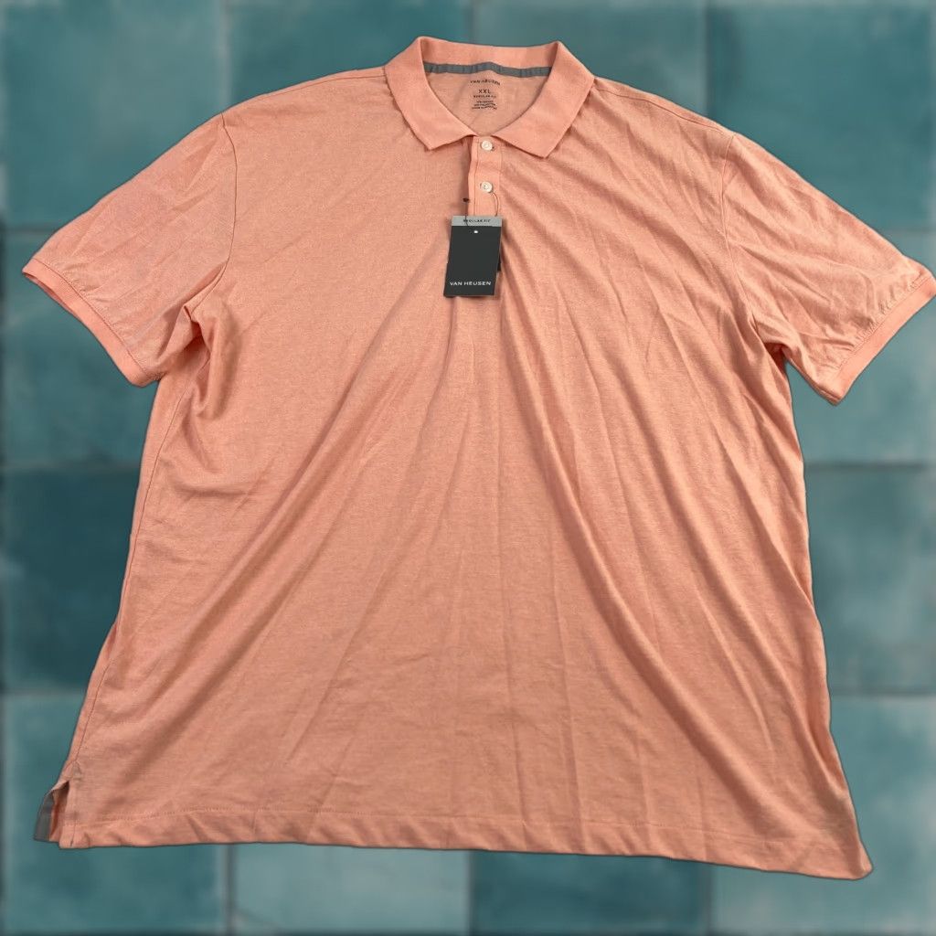 Van Heusen Van Heusen Polo Shirt Mens 2XL Regular Pink Short Sleeve Polo Shirt Casual Size US XXL / EU 58 / 5 - 1 Thumbnail