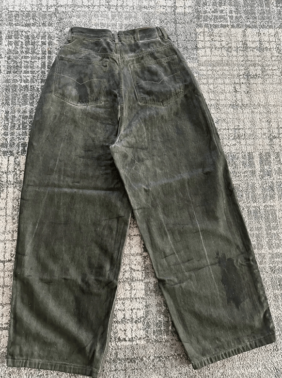 Other Eternal Love Dark Sage Stained Baggy Denim Size US 28 / EU 44 - 2 Thumbnail