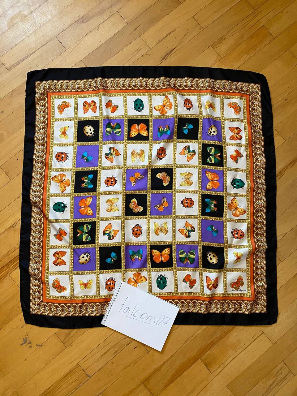 Other Vintage Jerome Leplat Butterfly Print Silk Scarf Size ONE SIZE - 2 Thumbnail