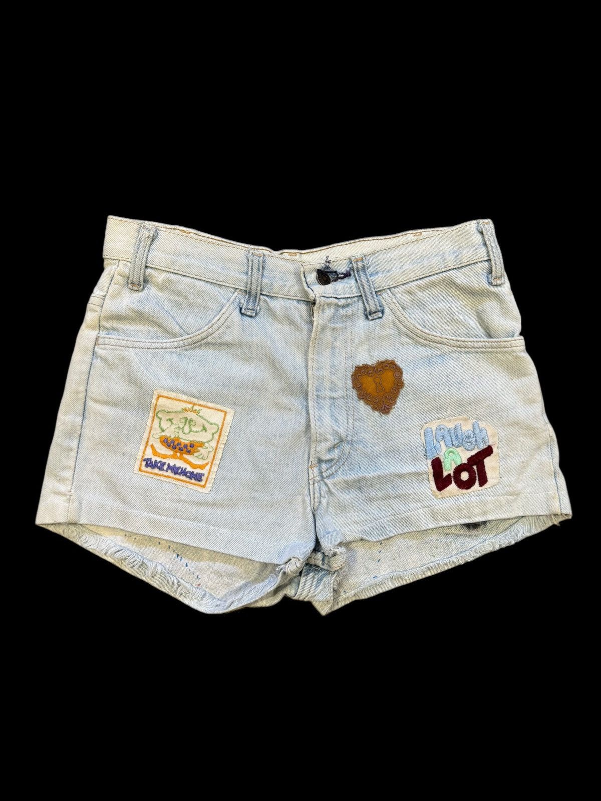 70s hippie levi’s orange tab patch cut off denim shorts