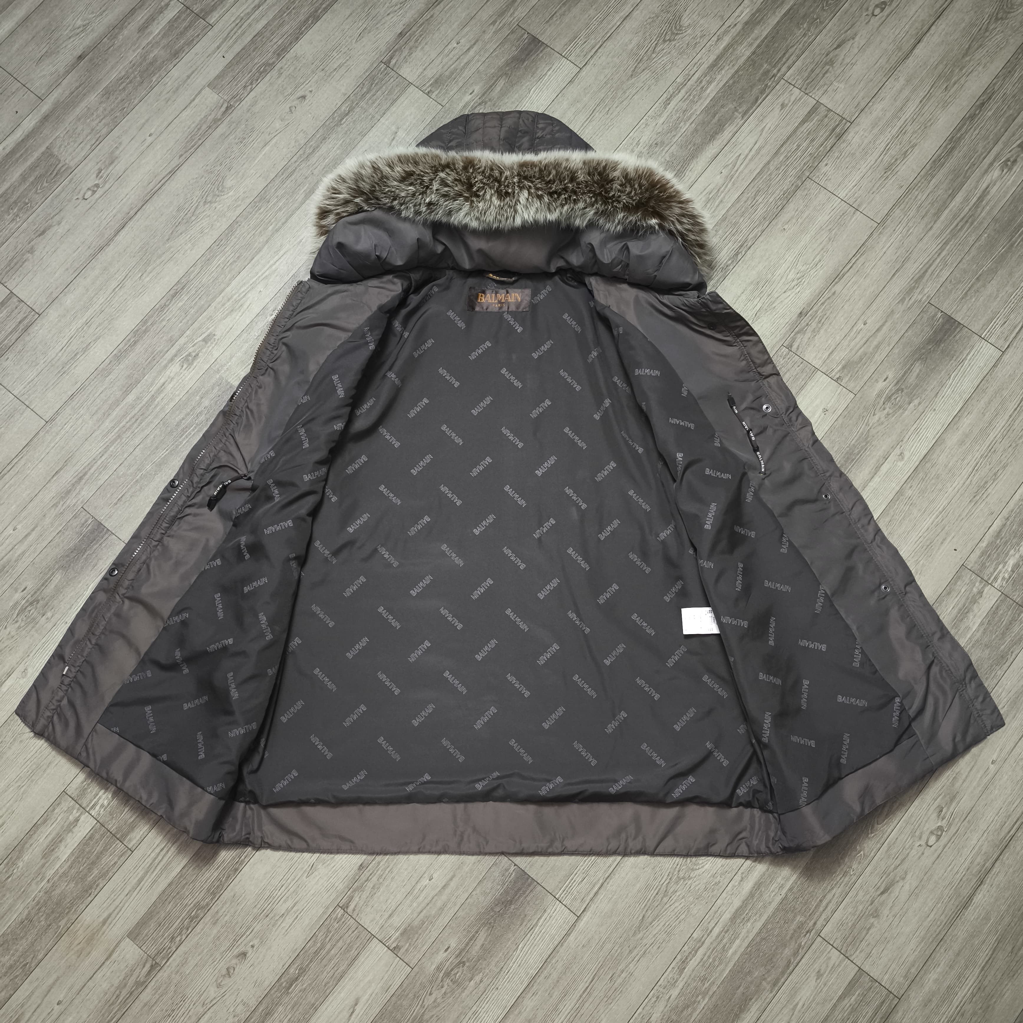 Saint Laurent Paris Balmain Paris Detachable Racoon Fur Jacket Size US L / EU 52-54 / 3 - 13 Thumbnail