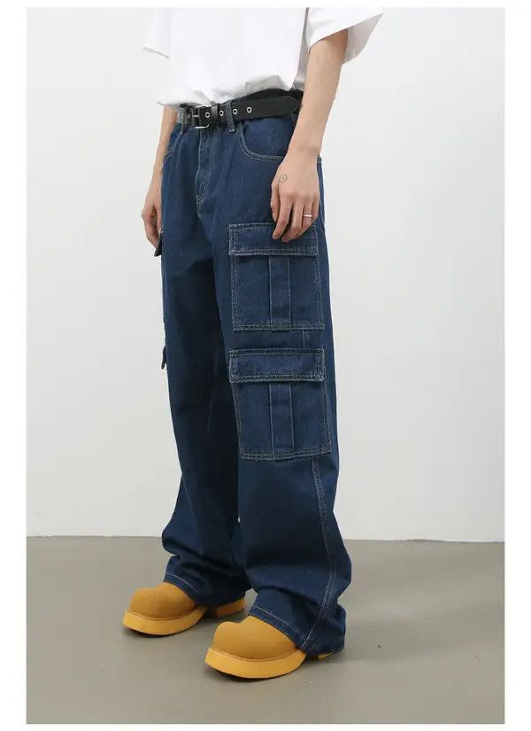 Japanese Brand Norika x Rina Vintage Multi-Pocket Washed Cargo Jeans Size US 32 / EU 48 - 4 Thumbnail