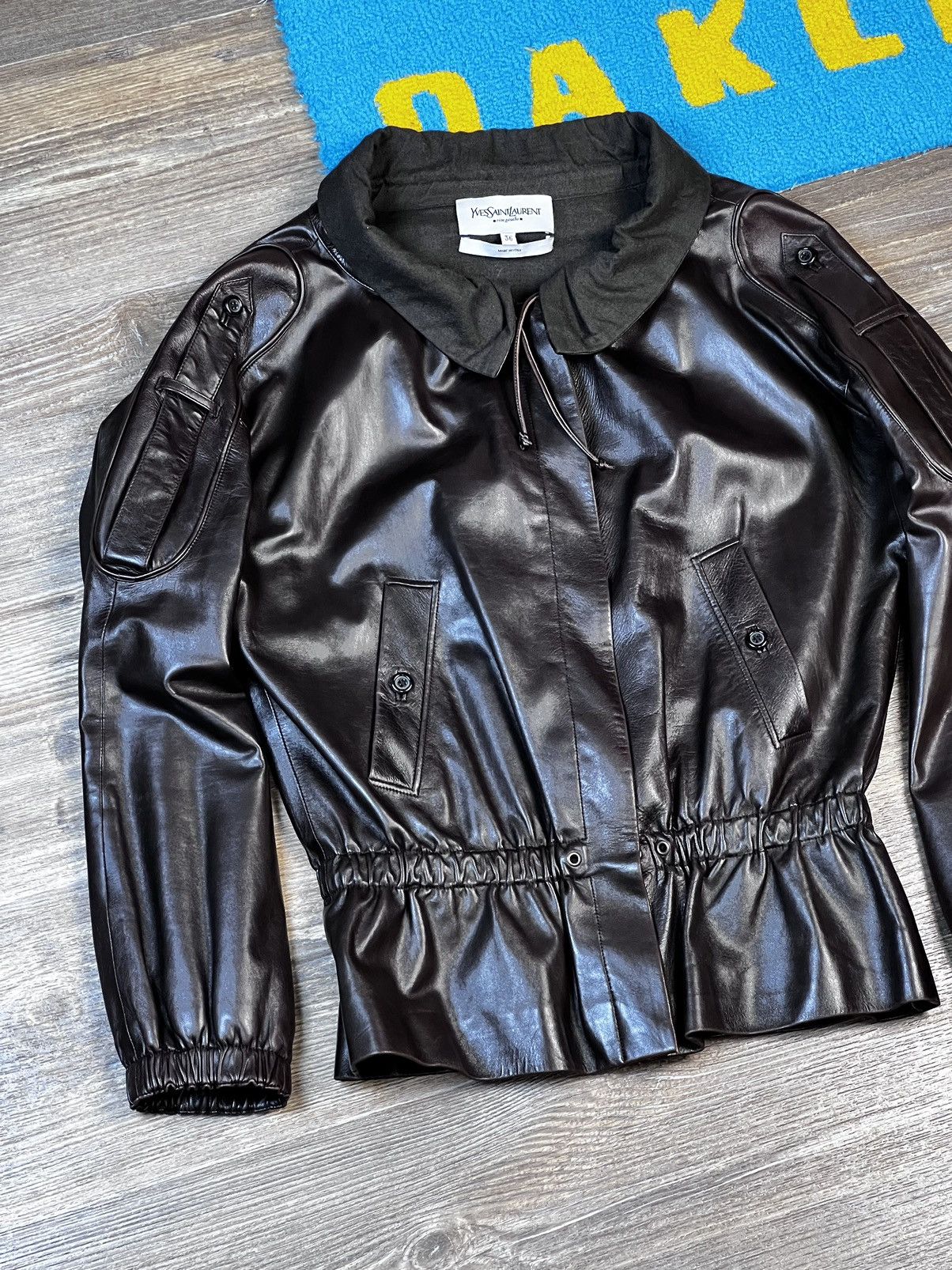 Yves Saint Laurent Yves Saint Laurent Rive Gauche Brown Leather Jacket Size XS / US 0-2 / IT 36-38 - 4 Thumbnail