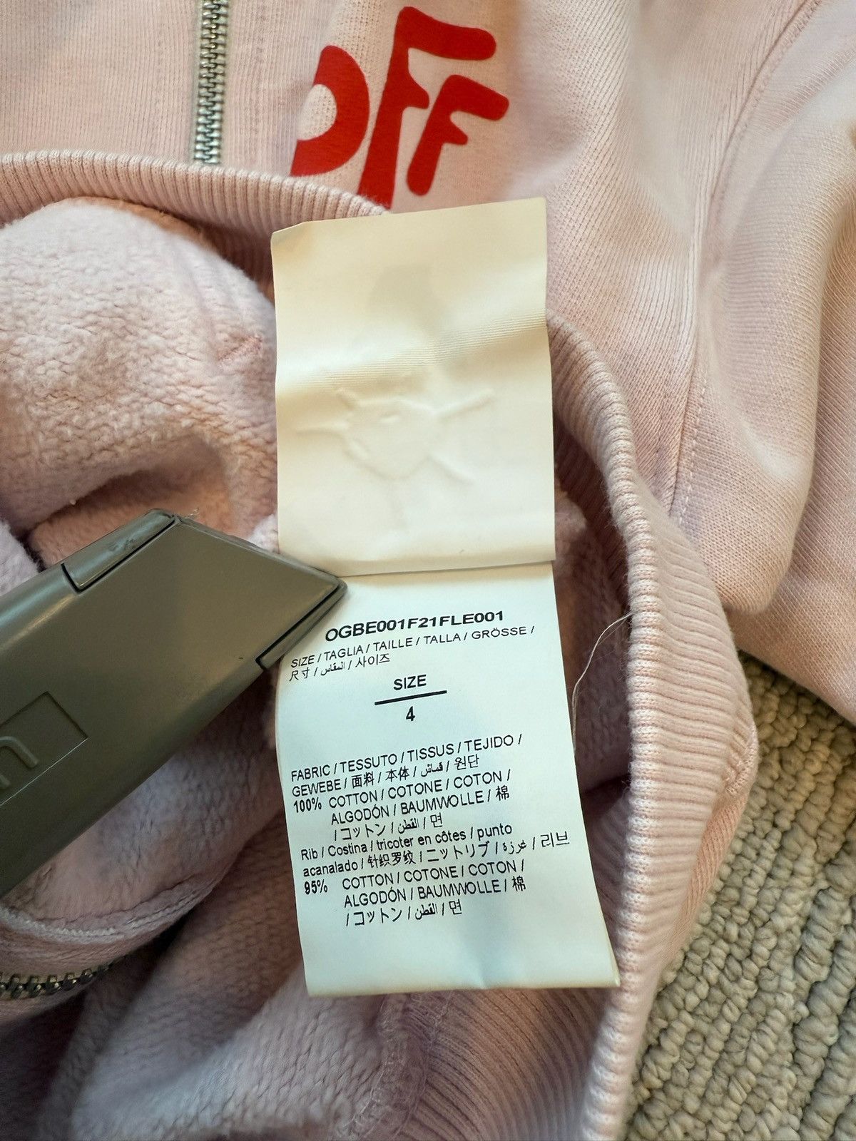 Off-White × Virgil Abloh Off-White Kids Diag Zip-up Hoodie Pink size 4 Kids Size S / US 4 / IT 40 - 8 Thumbnail