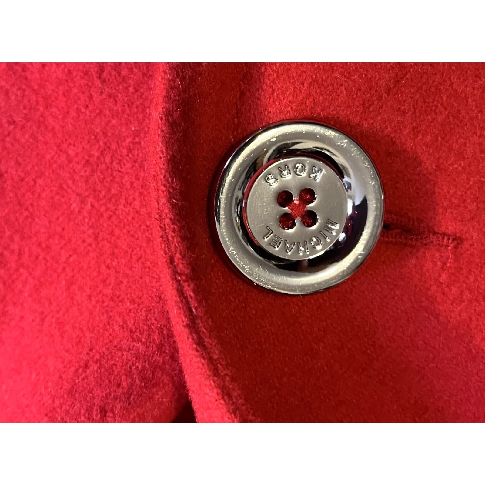 Michael Kors Michael Kors Coat Women's Large Red Wool Pea Coat Long Sleeve Regular L Red Solid Vintage No Size L / US 10 / IT 46 - 4 Thumbnail