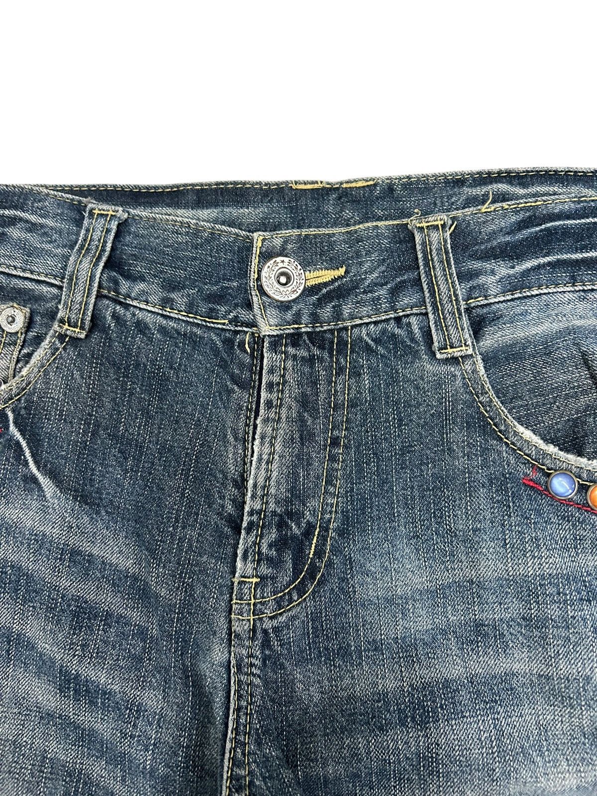Japanese Brand × Tornado Mart Winger Japan Patch Embellishments Blue Way Distressed Jean Size US 31 - 12 Thumbnail