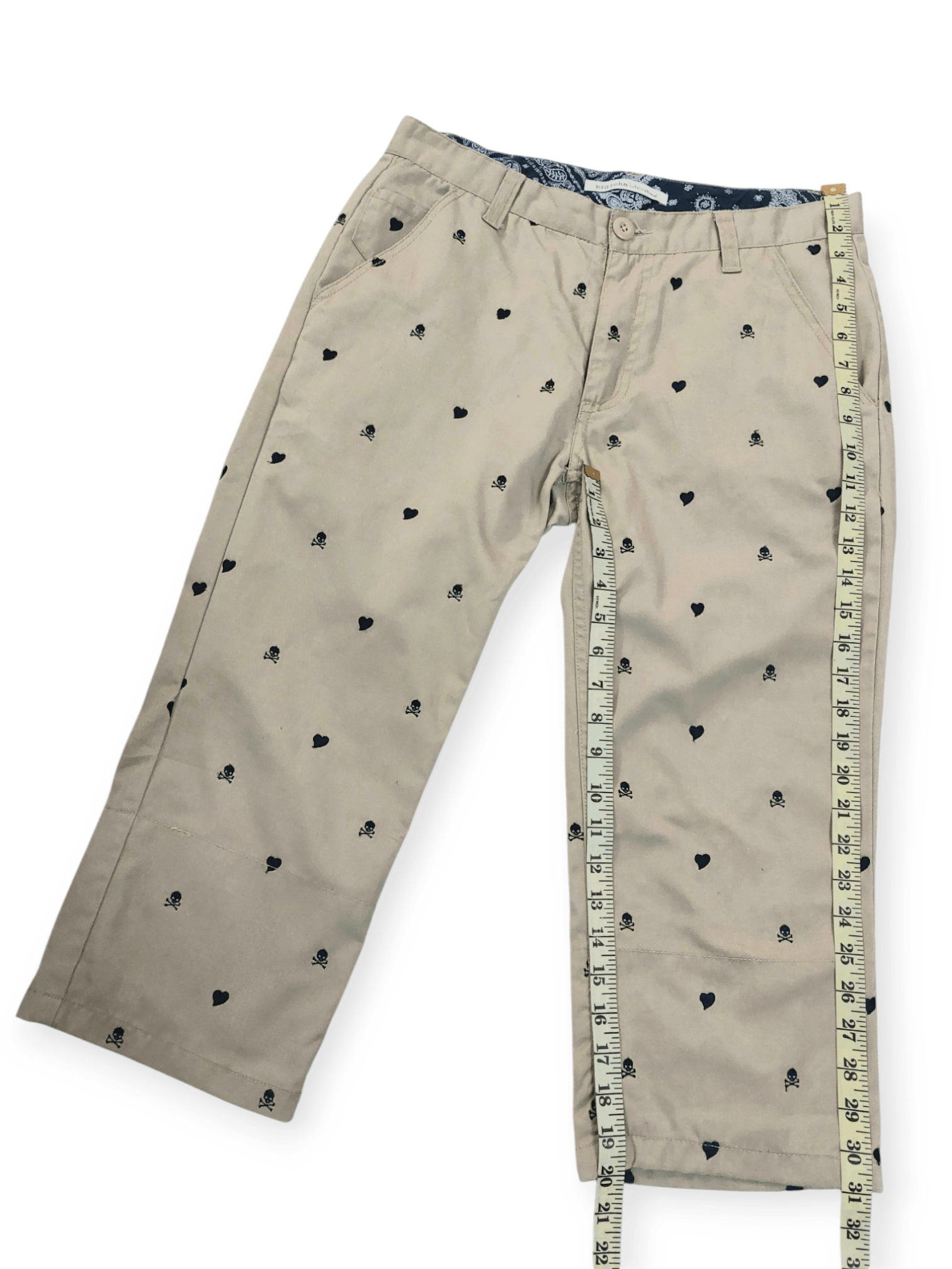Big John Big John Embroidery Skulls & Love Sewing Cropped Pant Size US 31 - 16 Thumbnail
