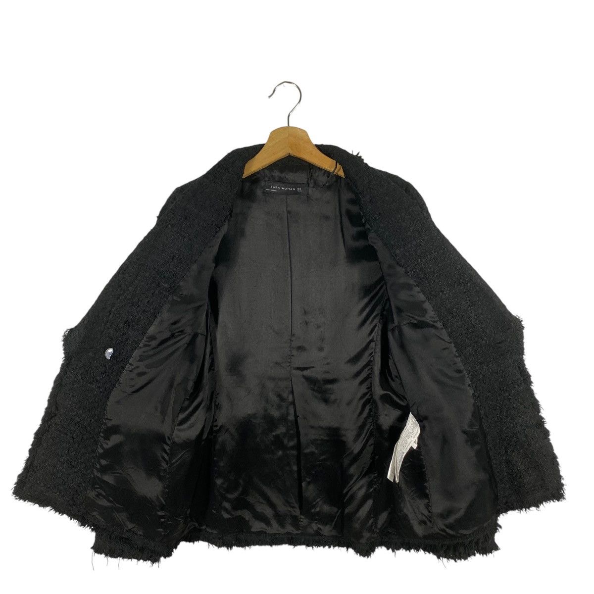 Other × Zara Zara Black Blazer Tweed Whit Gold Button Coat Jacket Size S / US 4 / IT 40 - 7 Thumbnail