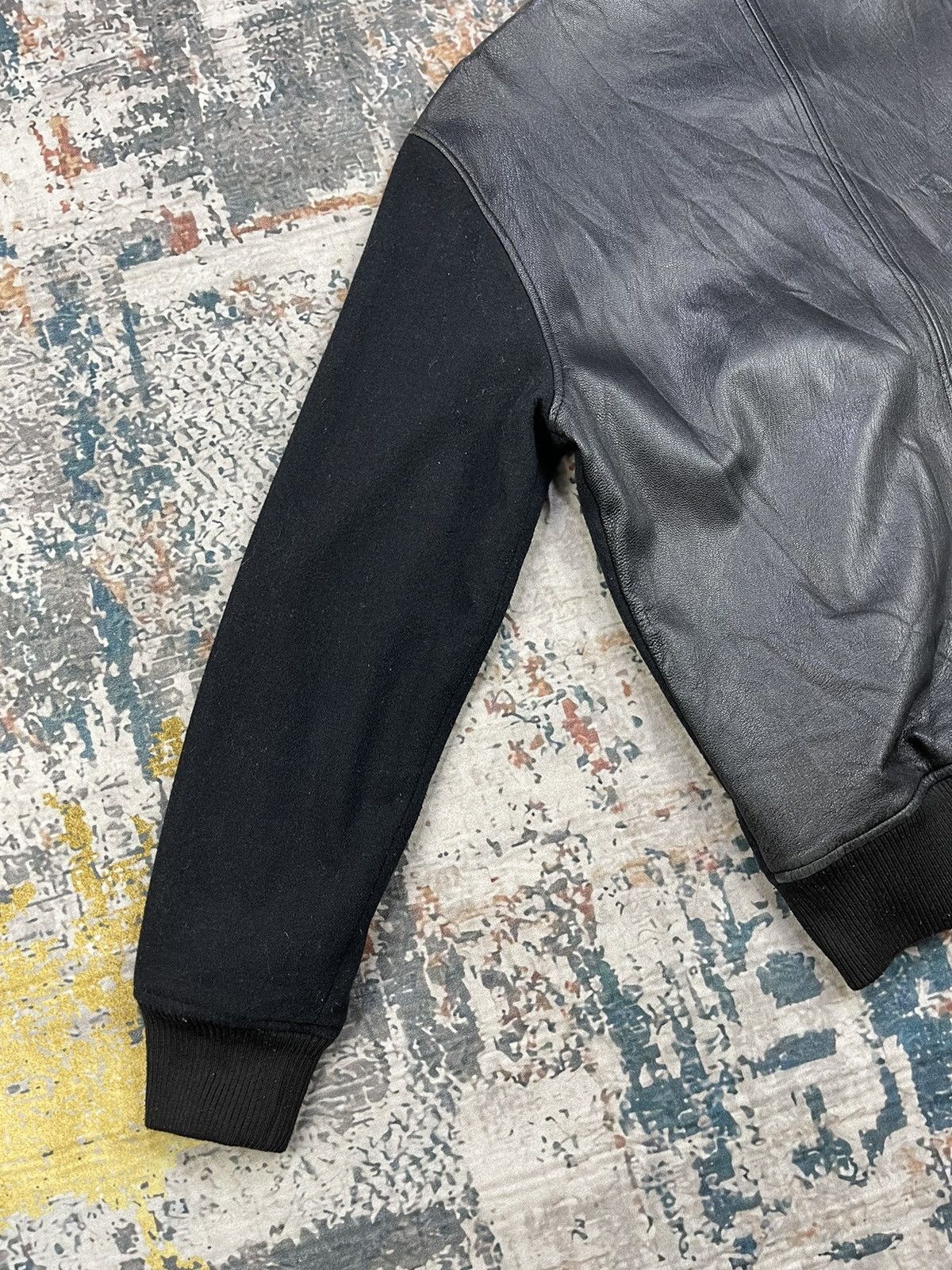 Black Scale BLVCK SCVLE Hybrid Back Leather Front Wool Jackets Size US M / EU 48-50 / 2 - 7 Thumbnail
