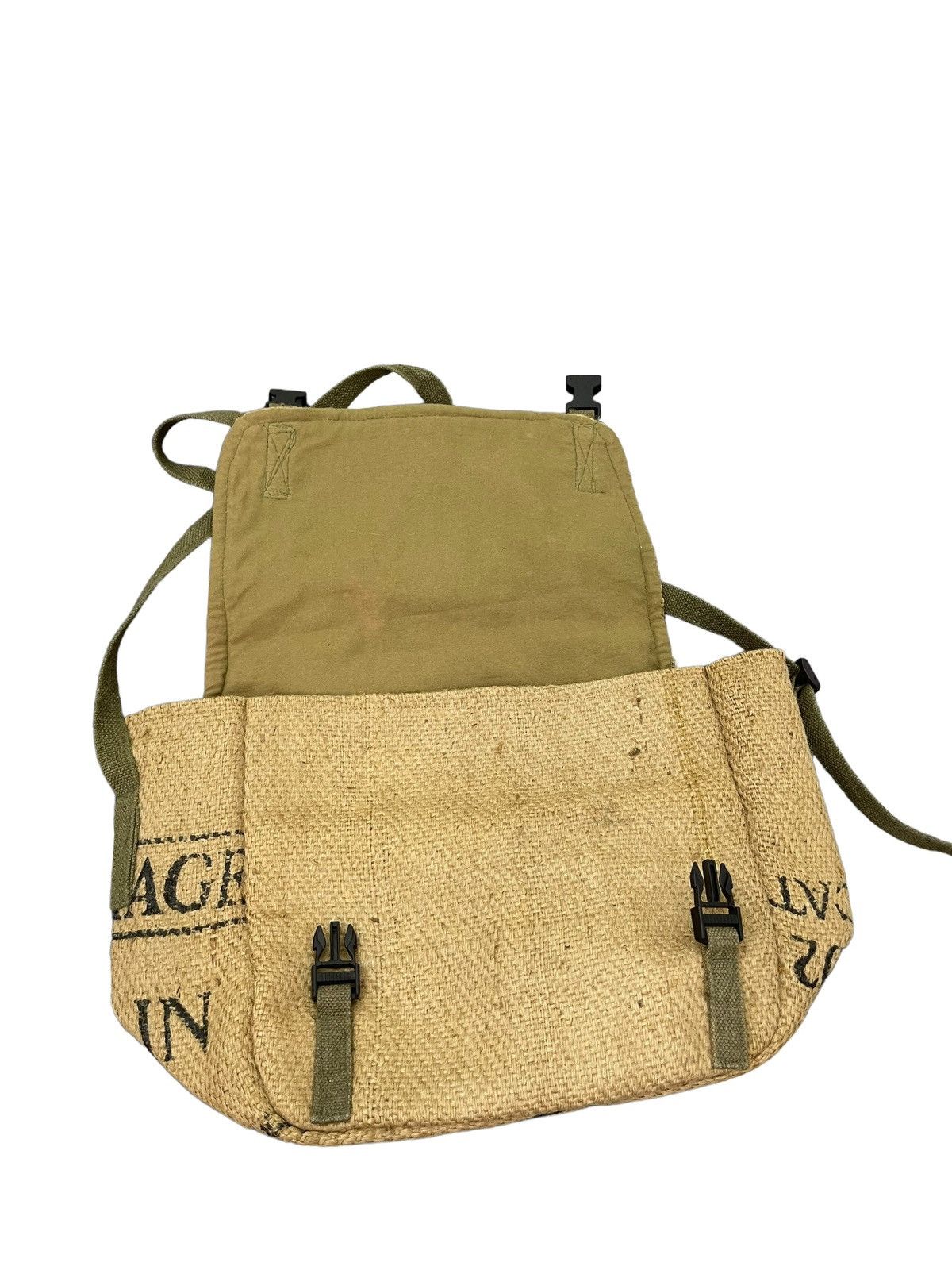 Handmade Coffee Sacks Messengger Bag Military Style Custom 1🟩 Size ONE SIZE - 15 Thumbnail