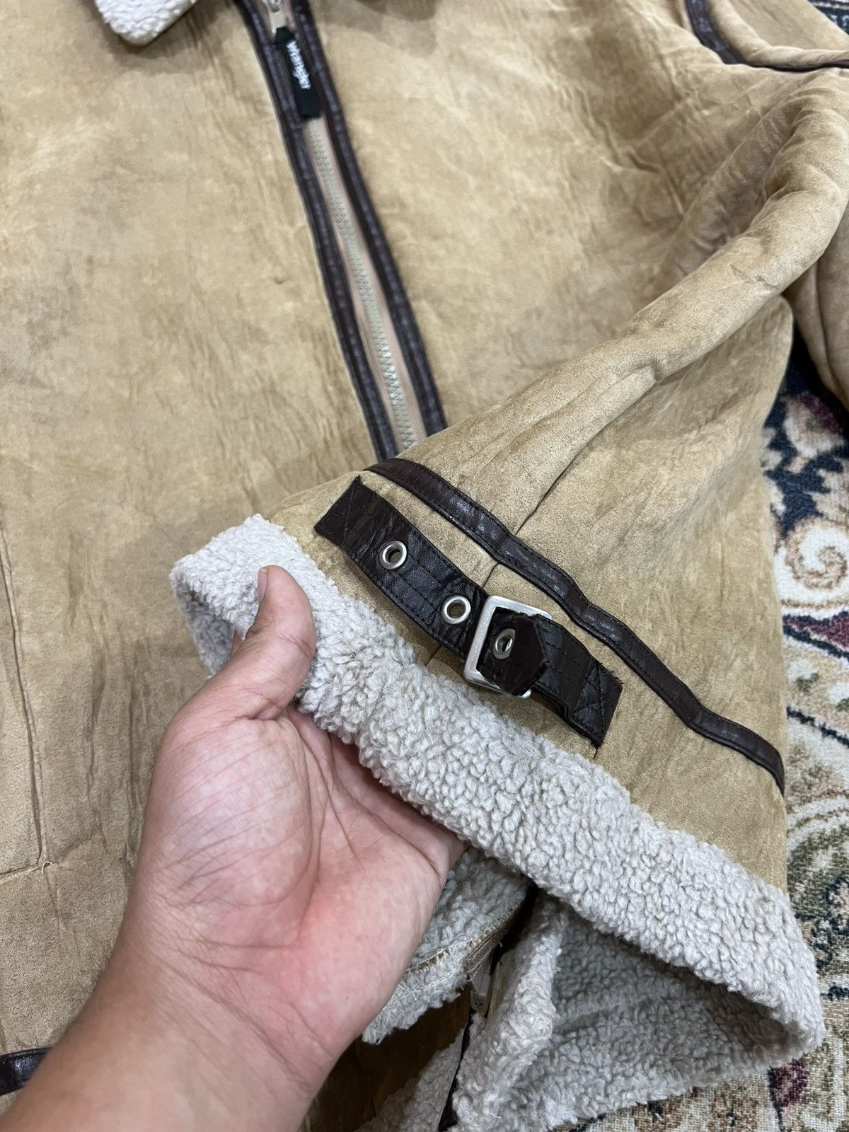 Vintage × Wrangler Vtg Wrangler Sherpa Sheep skin Leather Jacket Size US M / EU 48-50 / 2 - 6 Thumbnail
