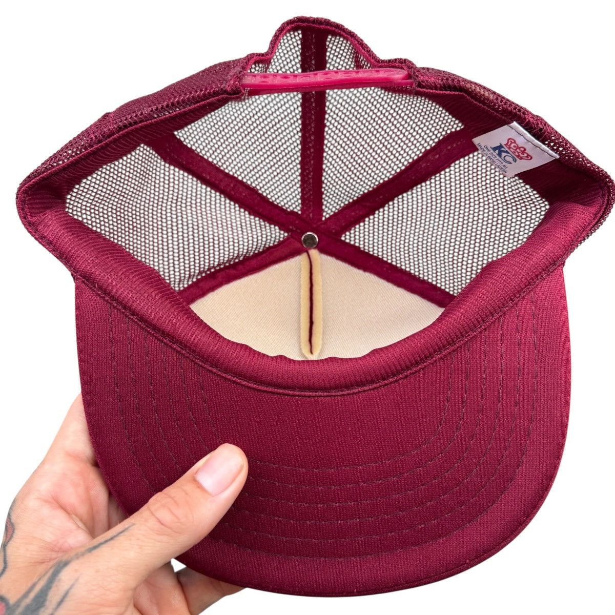 Vintage vintage 80s Burgundy trucker hat Size ONE SIZE - 5 Thumbnail